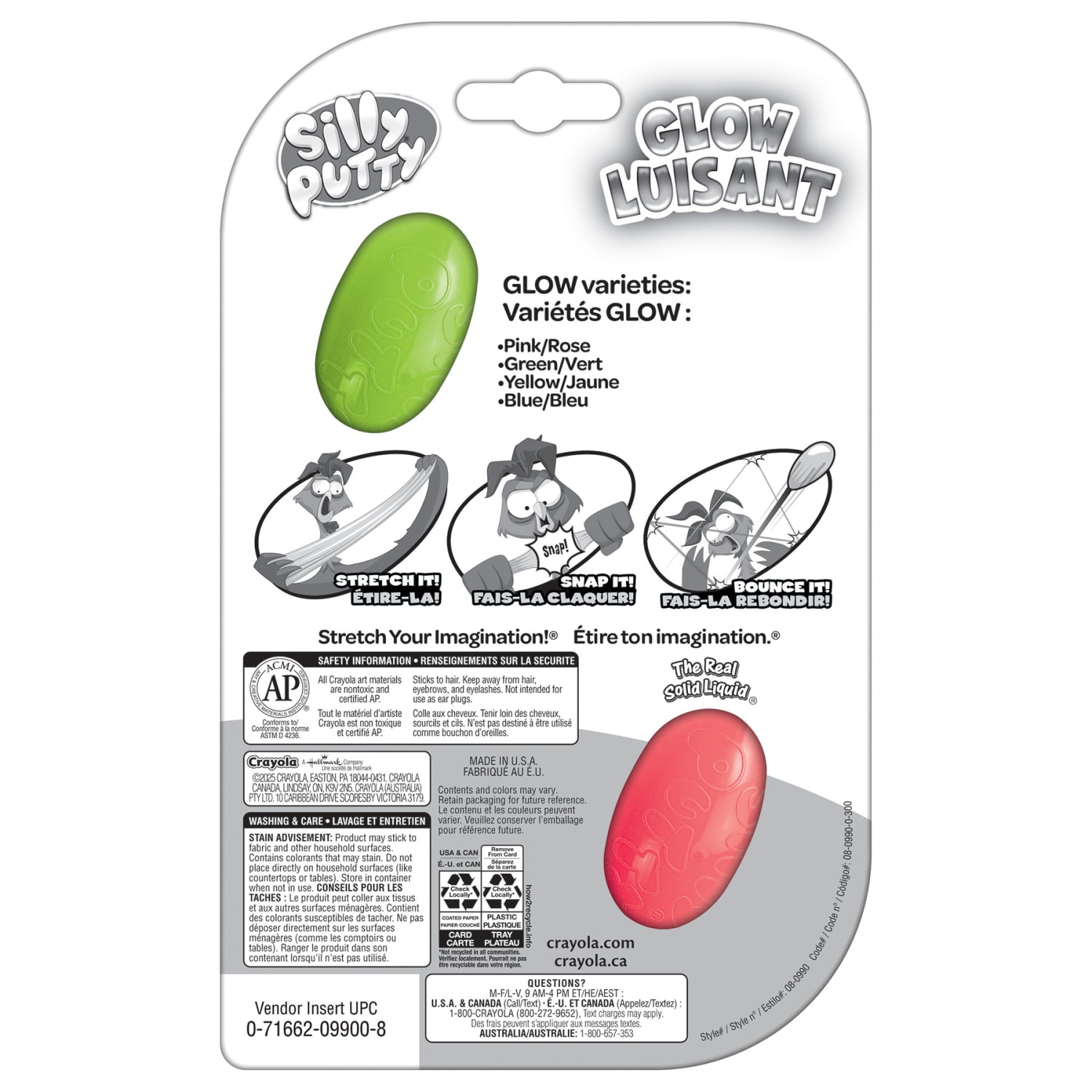 Crayola Silly Putty Glow Eggs, Assorted Colors, 2 Per Pack, Set Of 4 Packs - Image 4