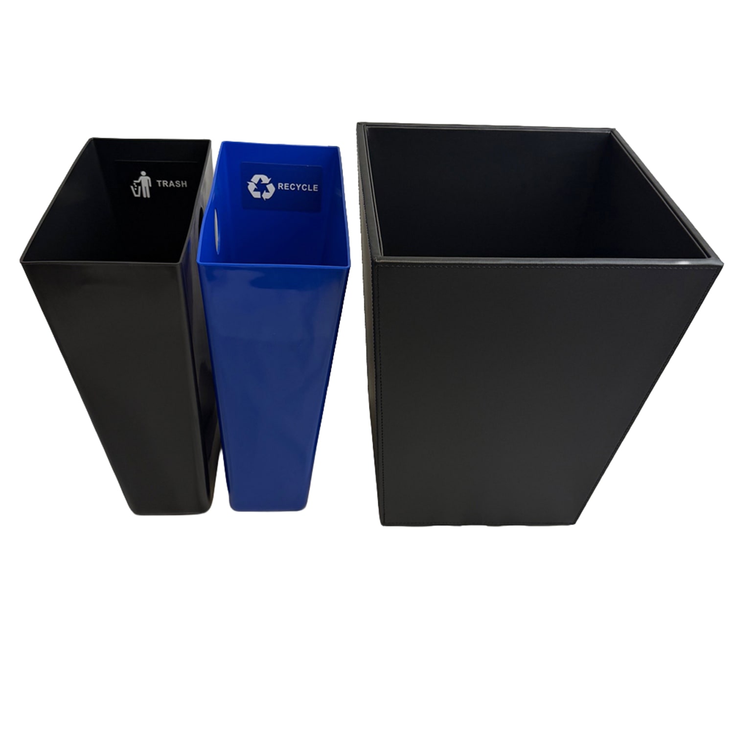 Hospitality Source Standard Waste/Recycle Bins, 14.5 Quarts, Black, Set Of 6 Bins - Image 4