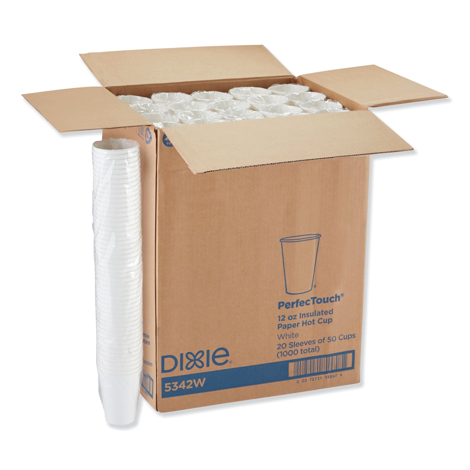 Dixie PerfecTouch Hot/Cold Cups, 12 Oz, White, 50 Cups Per Bag, Carton Of 20 Bags - Image 3