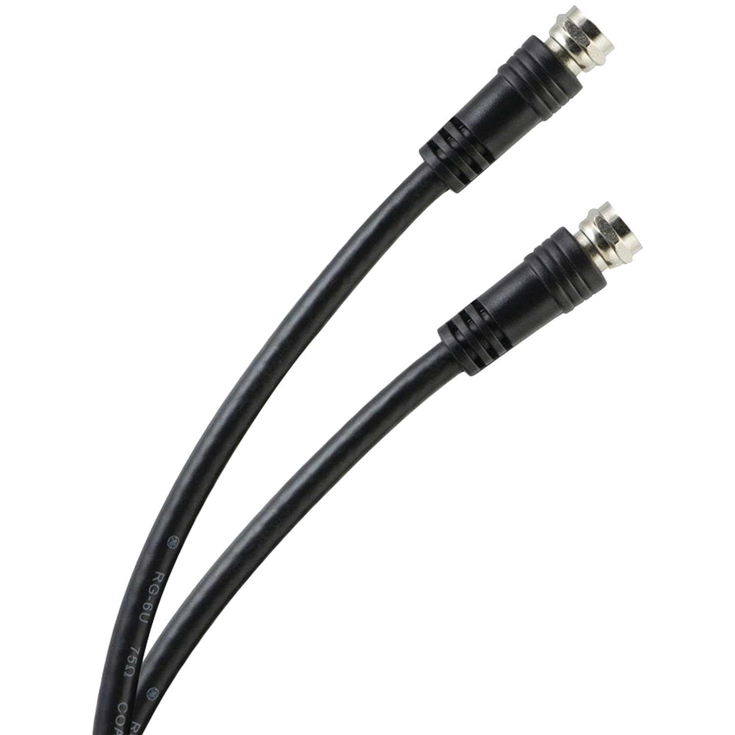 GE Coaxial Cable, 15', Black, RG6