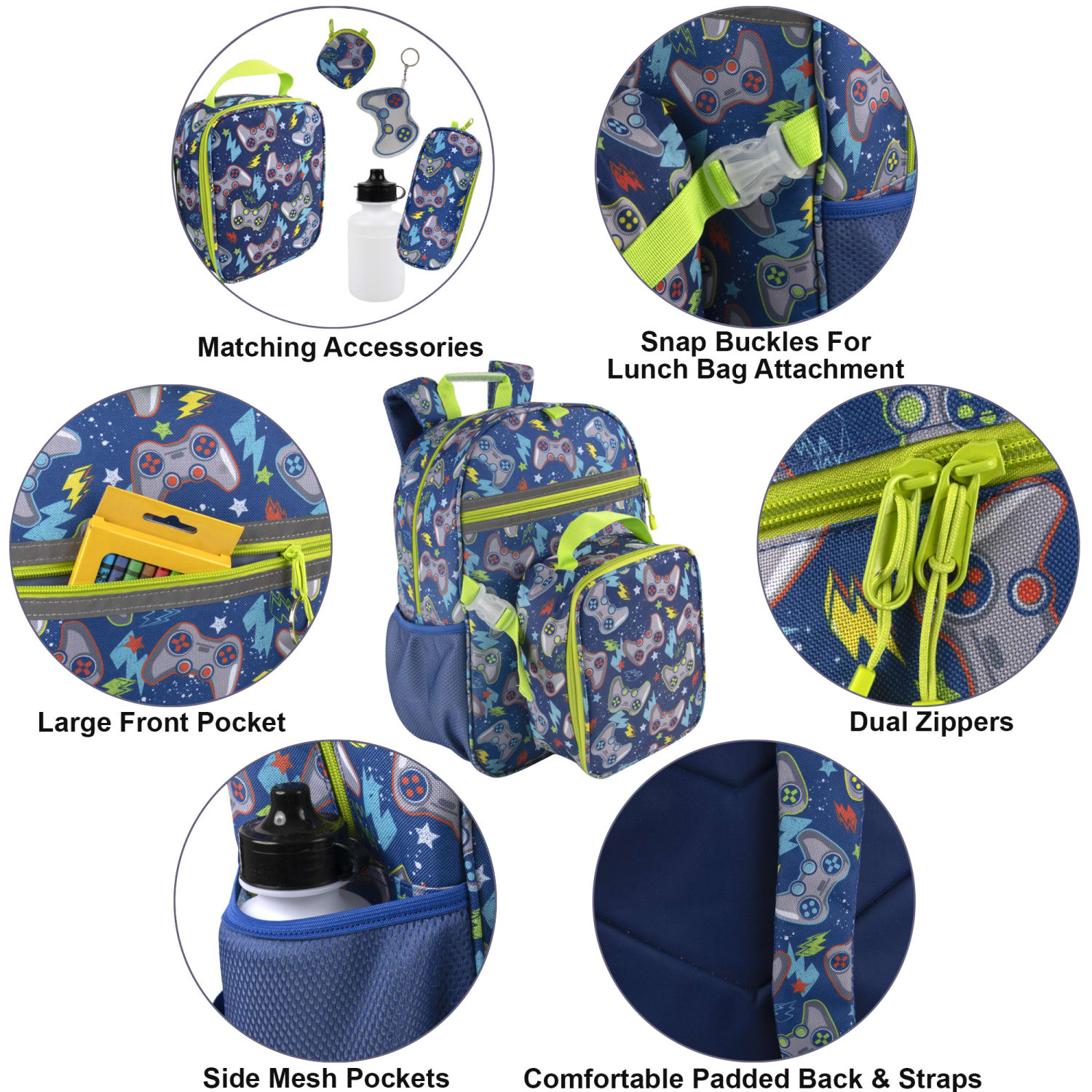 Trailmaker 6-in-1 Backpack Set, Blue Gamer, Total Qty 1 - Image 4