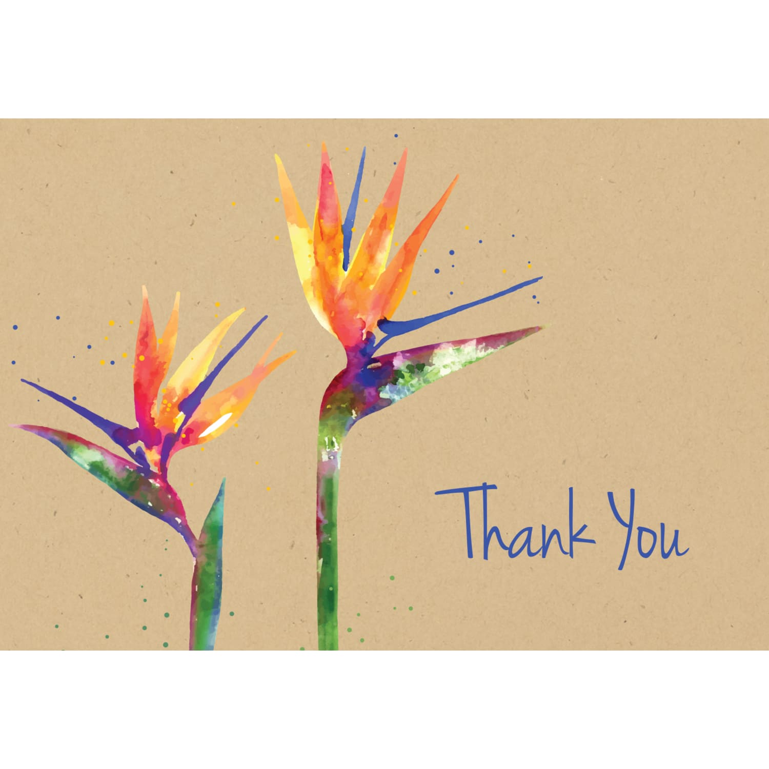 Great Papers! Thank You Note Cards, 4-7/8in x 3-3/8in, Paradise Faux Kraft, Pack Of 50 Note Cards