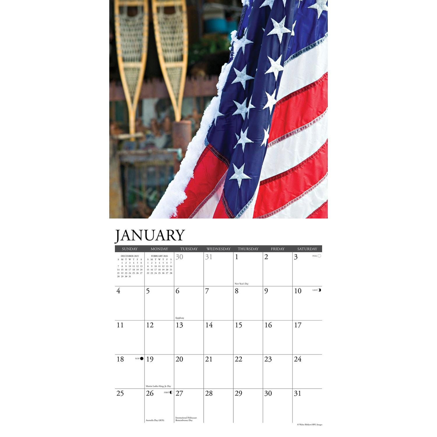 2026 Willow Creek Press Art & Design Monthly Wall Calendar, 12in x 12in, Old Glory, January To December, 52235 - Image 3