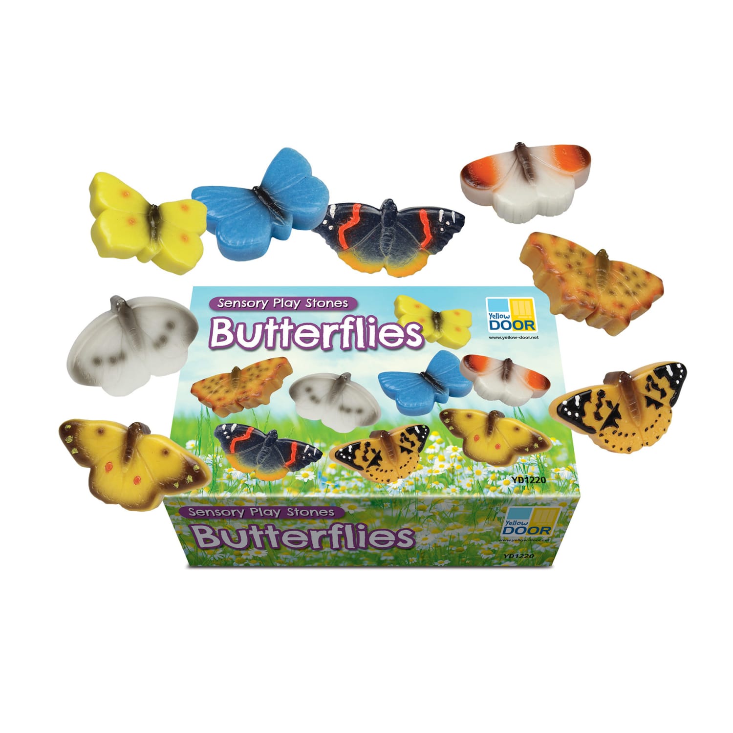 Yellow Door Sensory Play Stones, Butterflies, Set Of 8