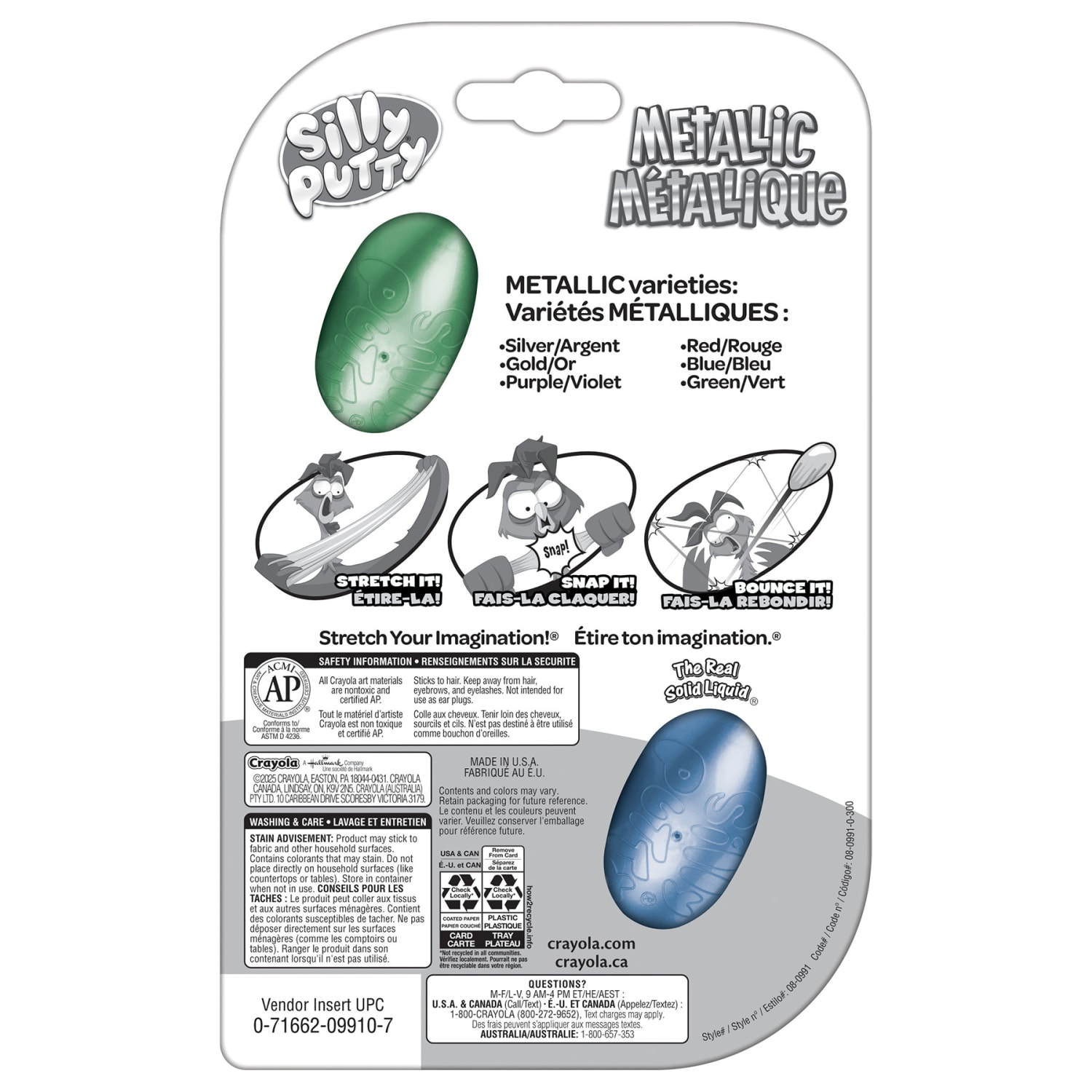 Crayola Silly Putty Metallic Eggs, Assorted Colors, 2 Per Pack, Set Of 4 Packs - Image 4