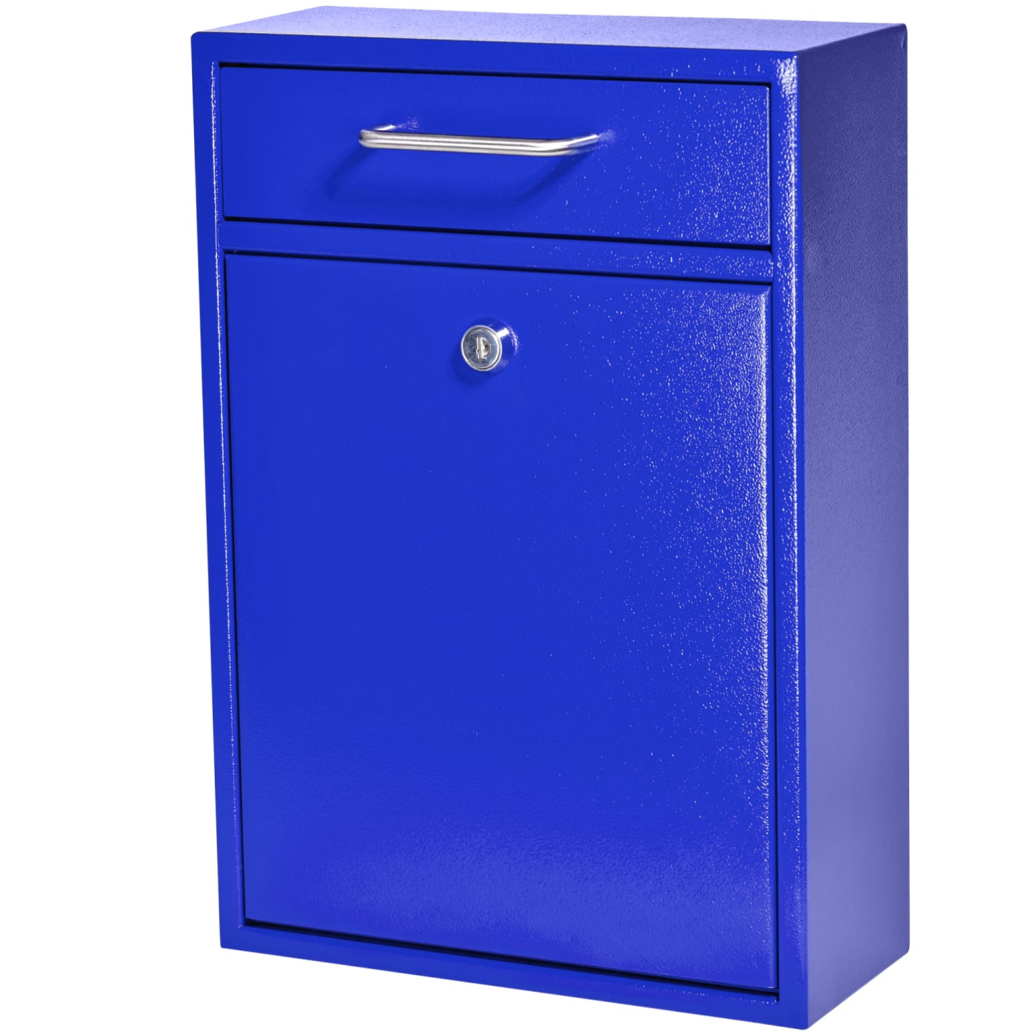 Mail Boss Locking Security Drop Box, 16-1/4inH x 11-1/4inW x 4-3/4inD, Bright Blue