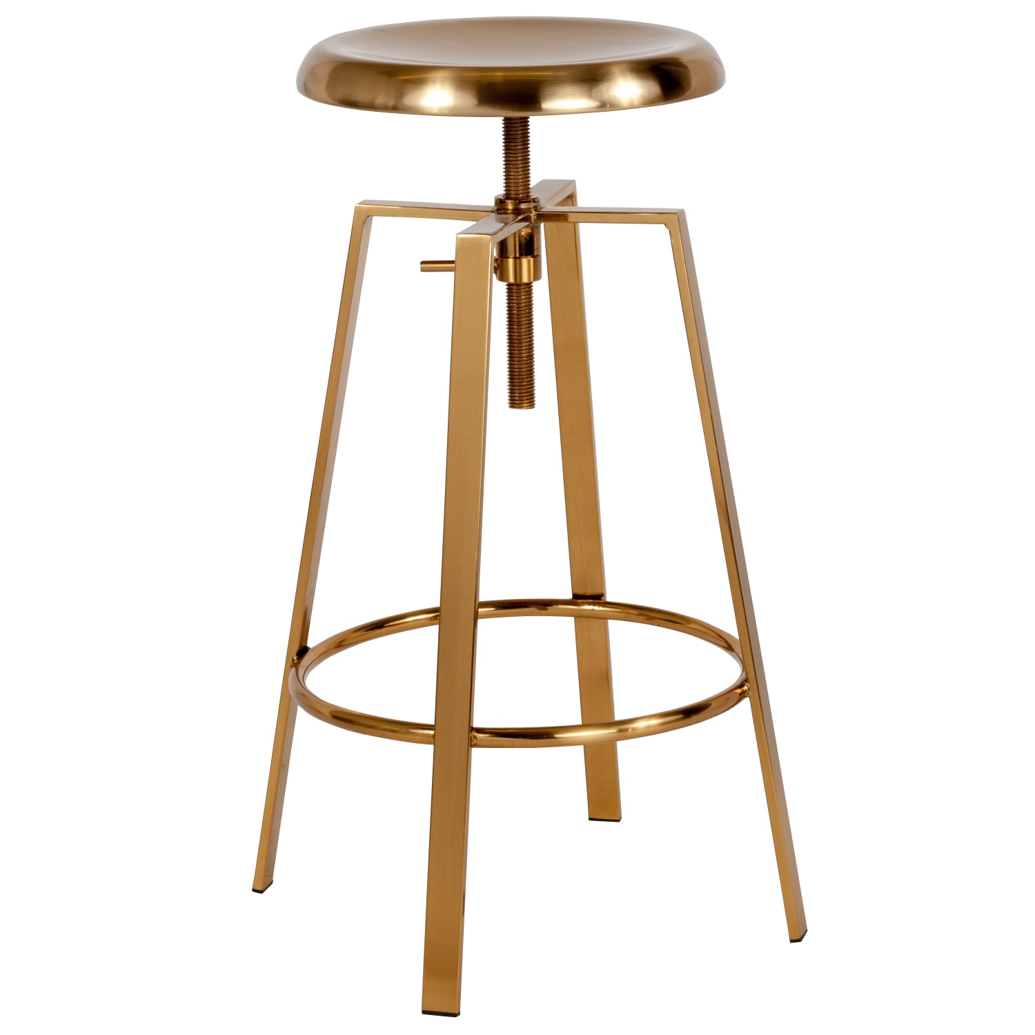Flash Furniture Toledo Industrial Style Barstool with Swivel Lift Adjustable Height Seat, Gold - Image 3