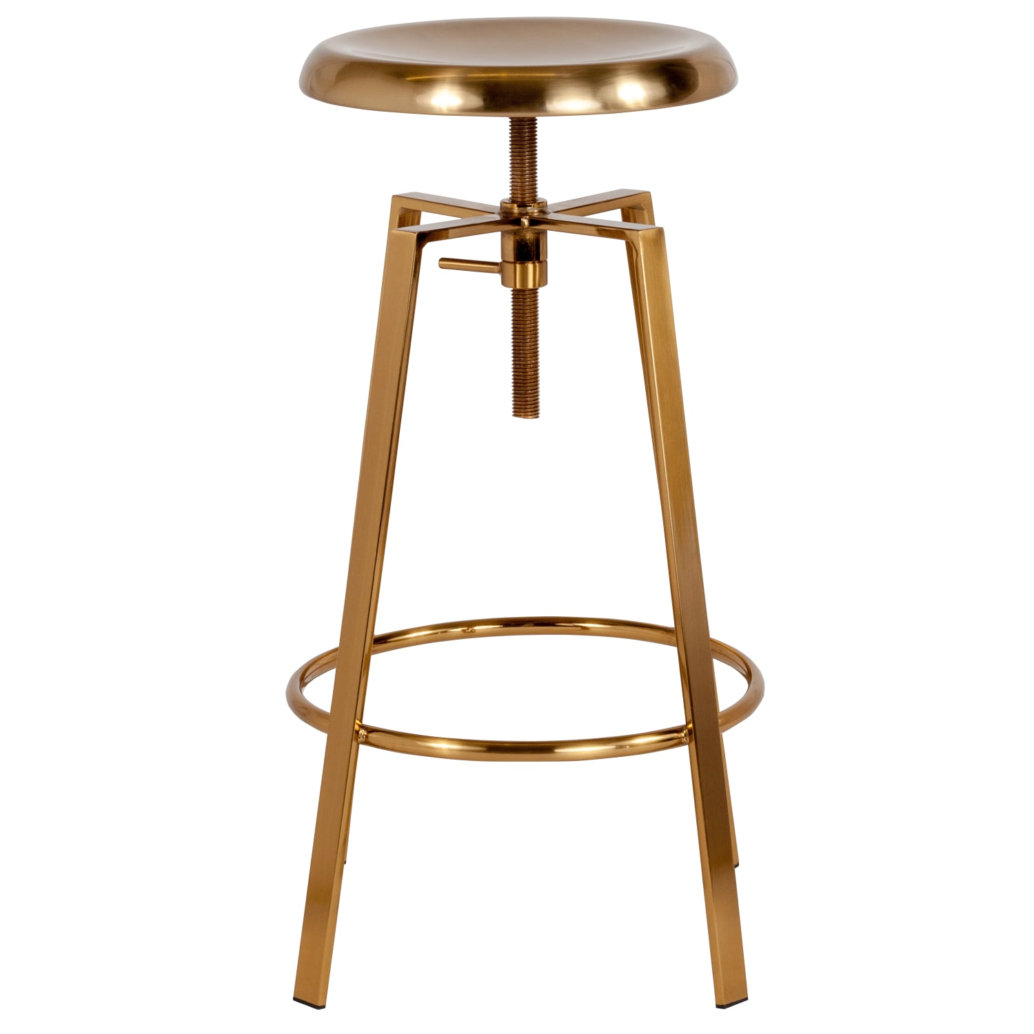 Flash Furniture Toledo Industrial Style Barstool with Swivel Lift Adjustable Height Seat, Gold - Image 7