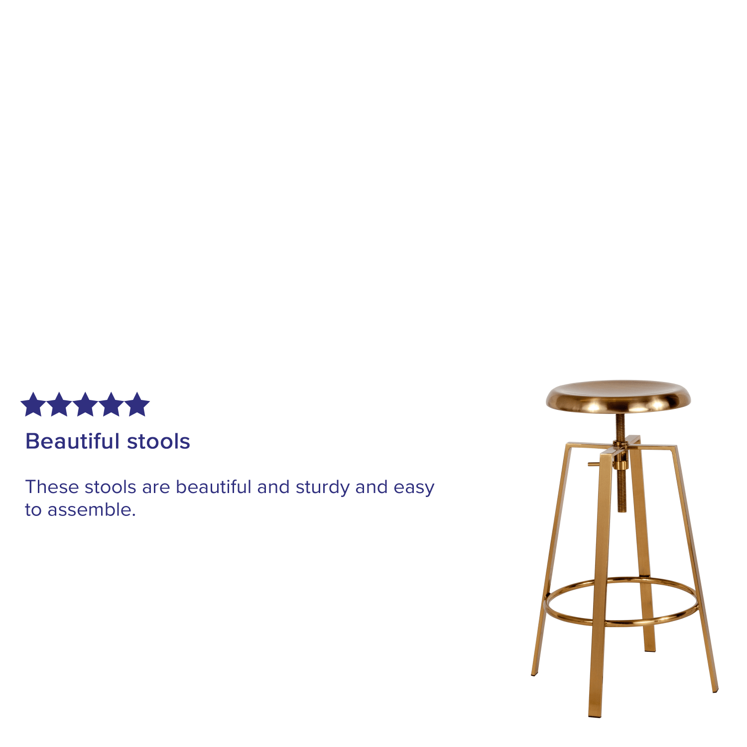 Flash Furniture Toledo Industrial Style Barstool with Swivel Lift Adjustable Height Seat, Gold - Image 12