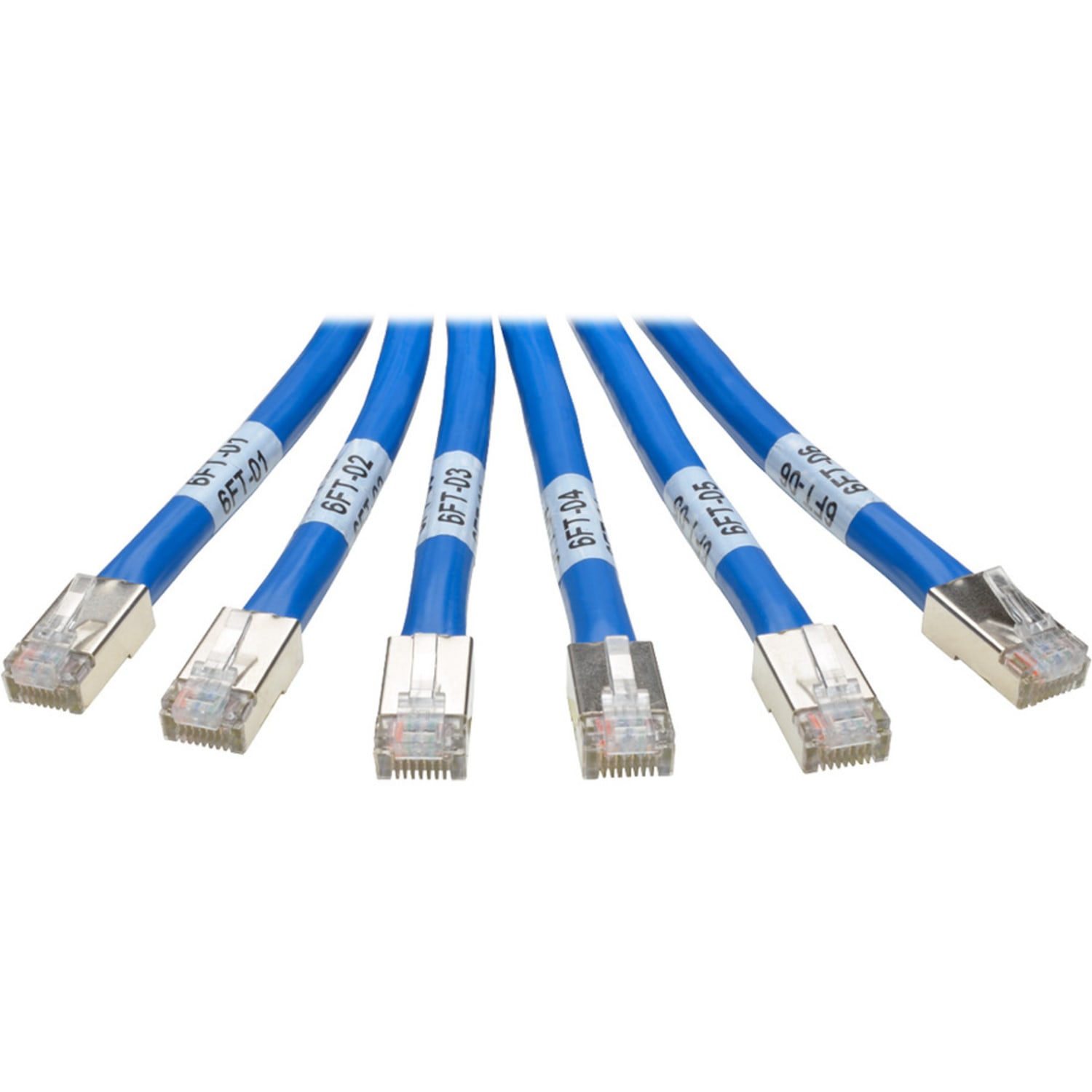 Tripp Lite 6ft Augmented Cat6 Cat6a Pre-Terminated Copper trunk Bundle 6xRJ45 M/M 6ft - 6 ft - Blue - Image 3