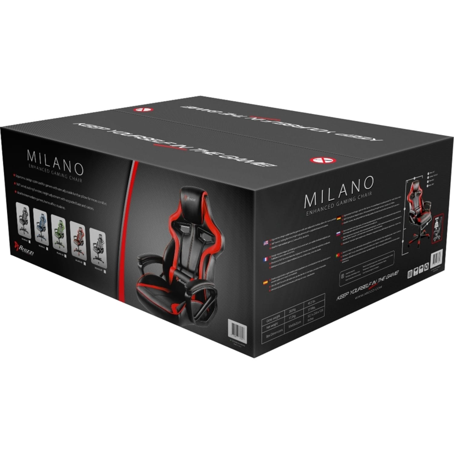 Arozzi Milano Enhanced Gaming Racing-Style Chair, Black - Image 10