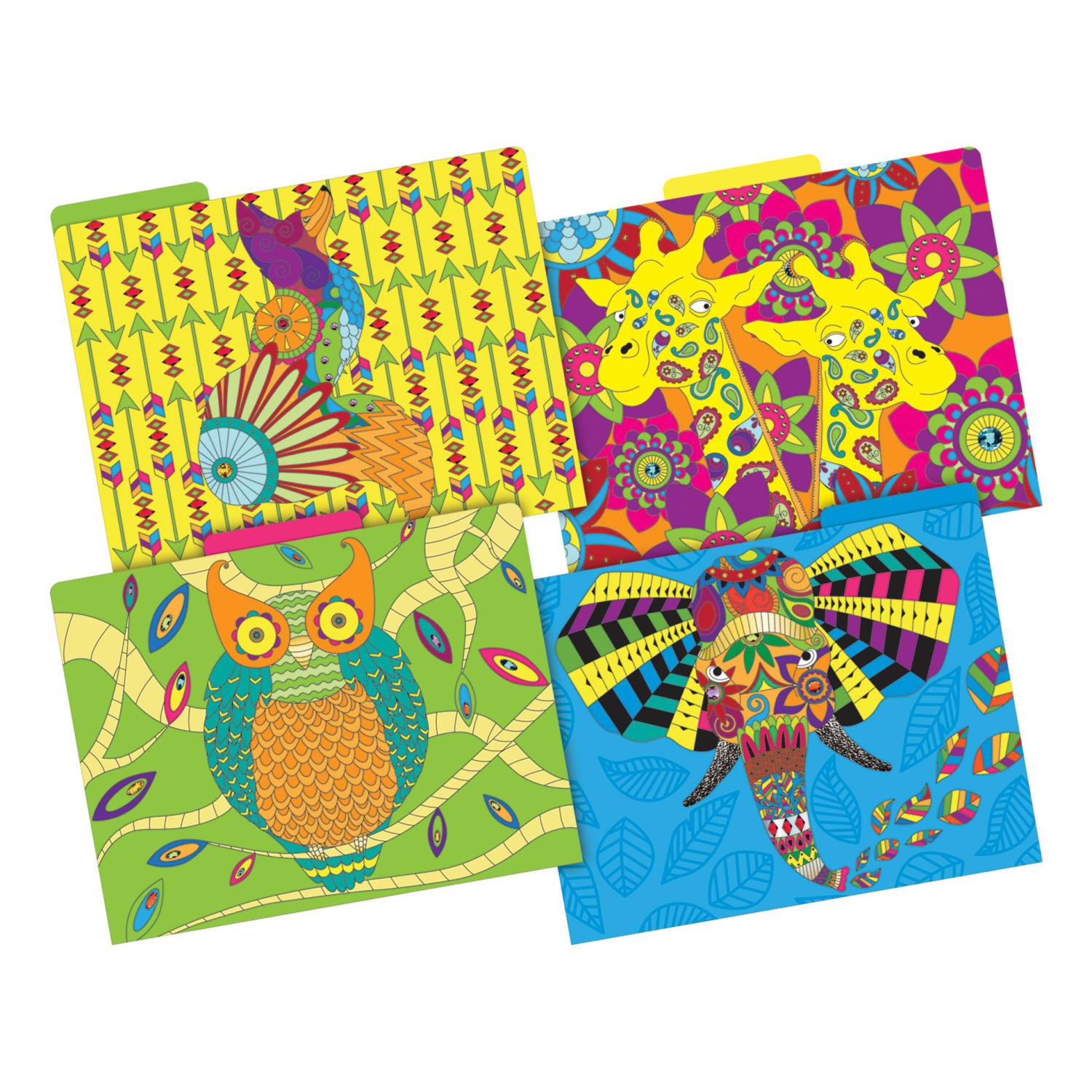 Barker Creek Tab File Folders, Letter Size, Bohemian Animals, Pack Of 36 Folders - Image 3