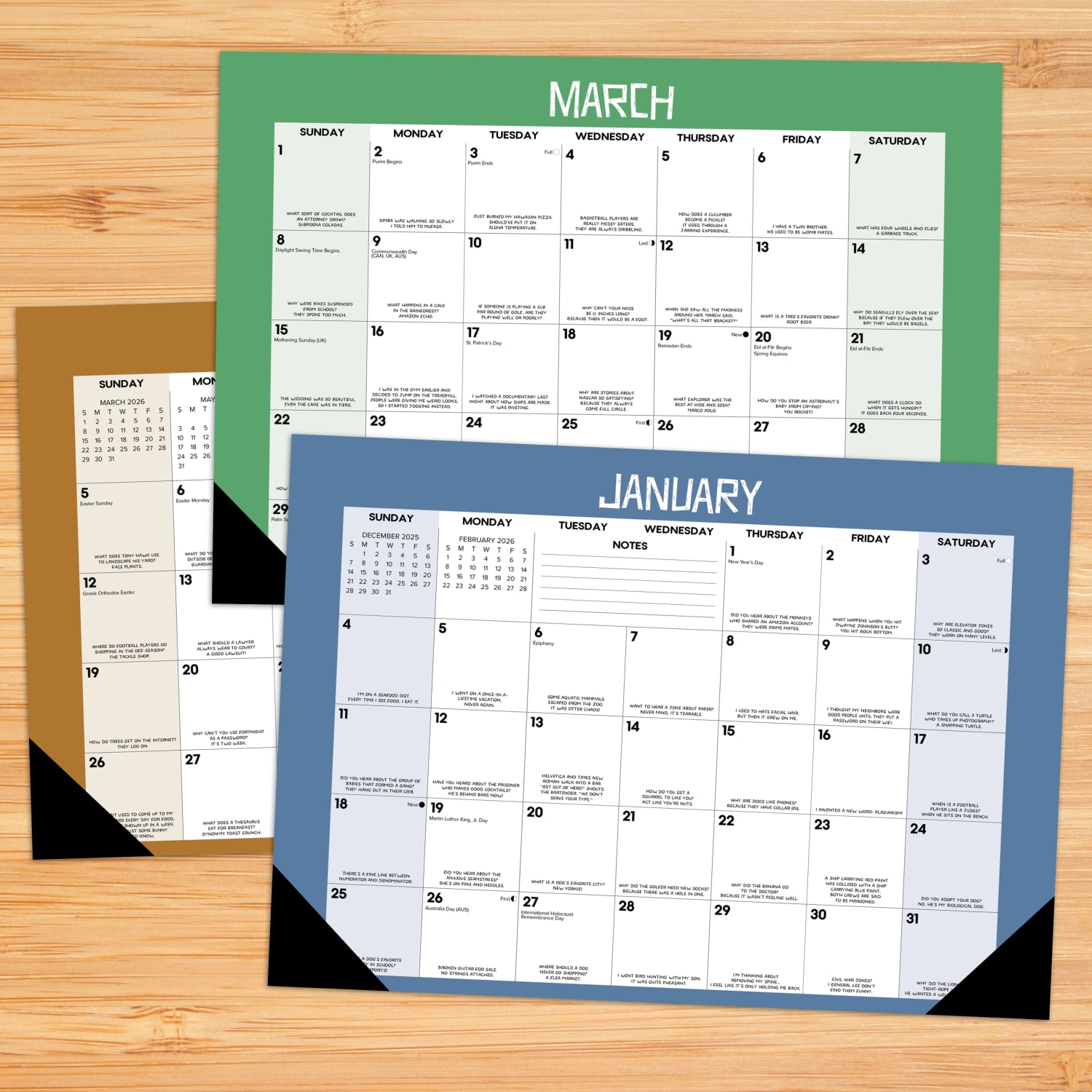 2026 Willow Creek Press Monthly Desk Pad Calendar, 12in x 17in, Bad Dad Jokes, January To December, 57056 - Image 6