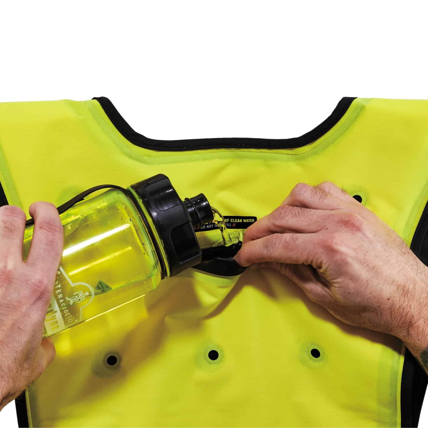 Ergodyne Chill-Its Evaporative Cooling Vest, Economy, Small/Medium, Lime, 6687 - Image 4