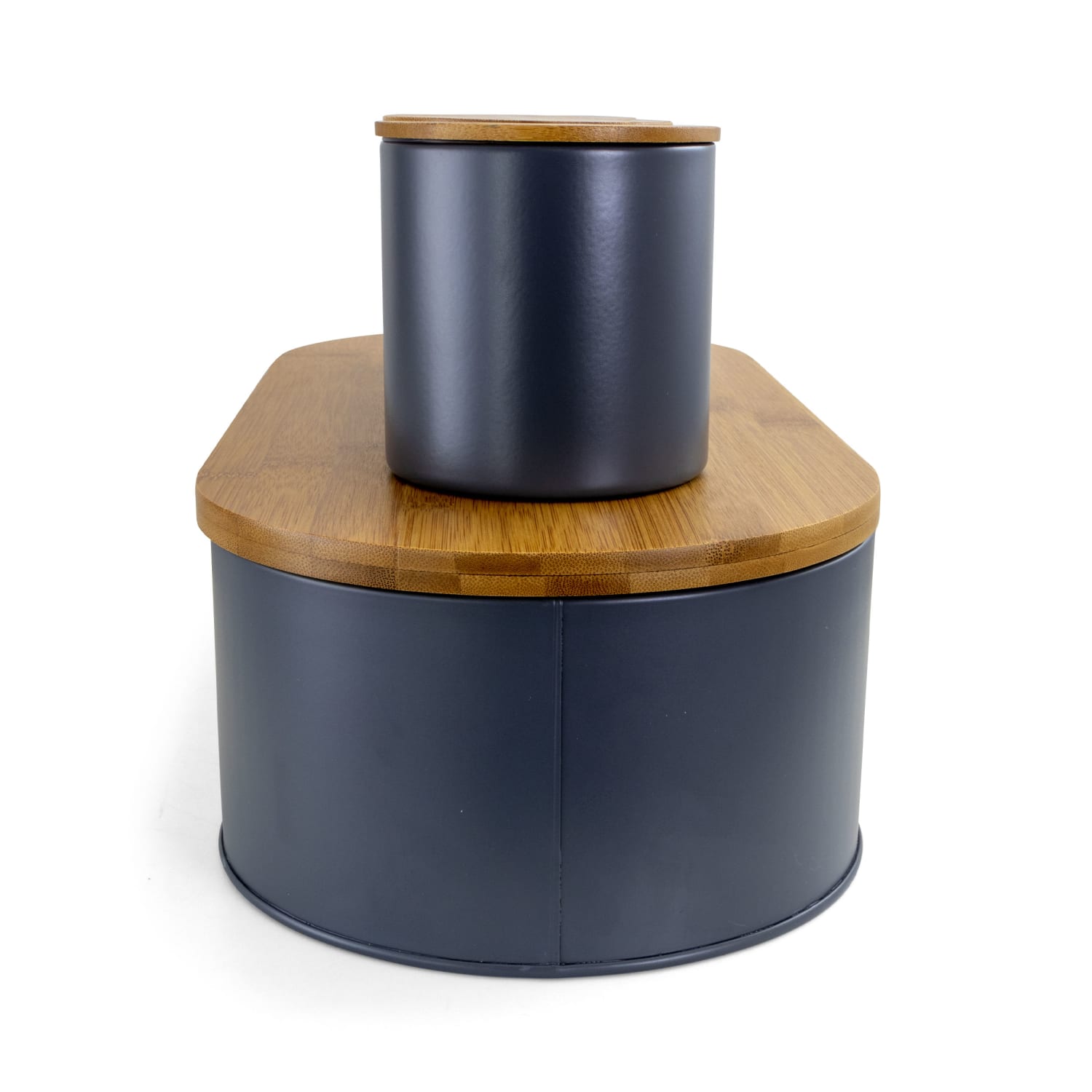 MegaChef 4-Piece Canister Set, Gray/Bamboo - Image 6