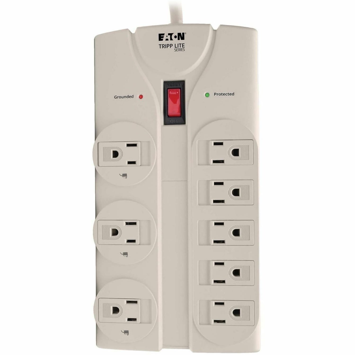 Tripp Lite Protect It! Surge Protector, 8 Outlets, 8 ft. Cord, 1440 Joules, Light Gray - Image 4