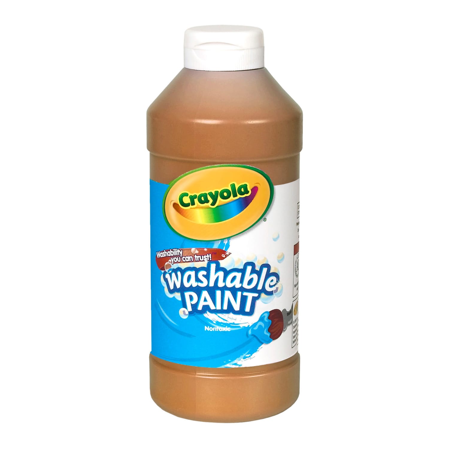 Crayola Washable Paint, 16 oz, Brown, Pack Of 6 - Image 3