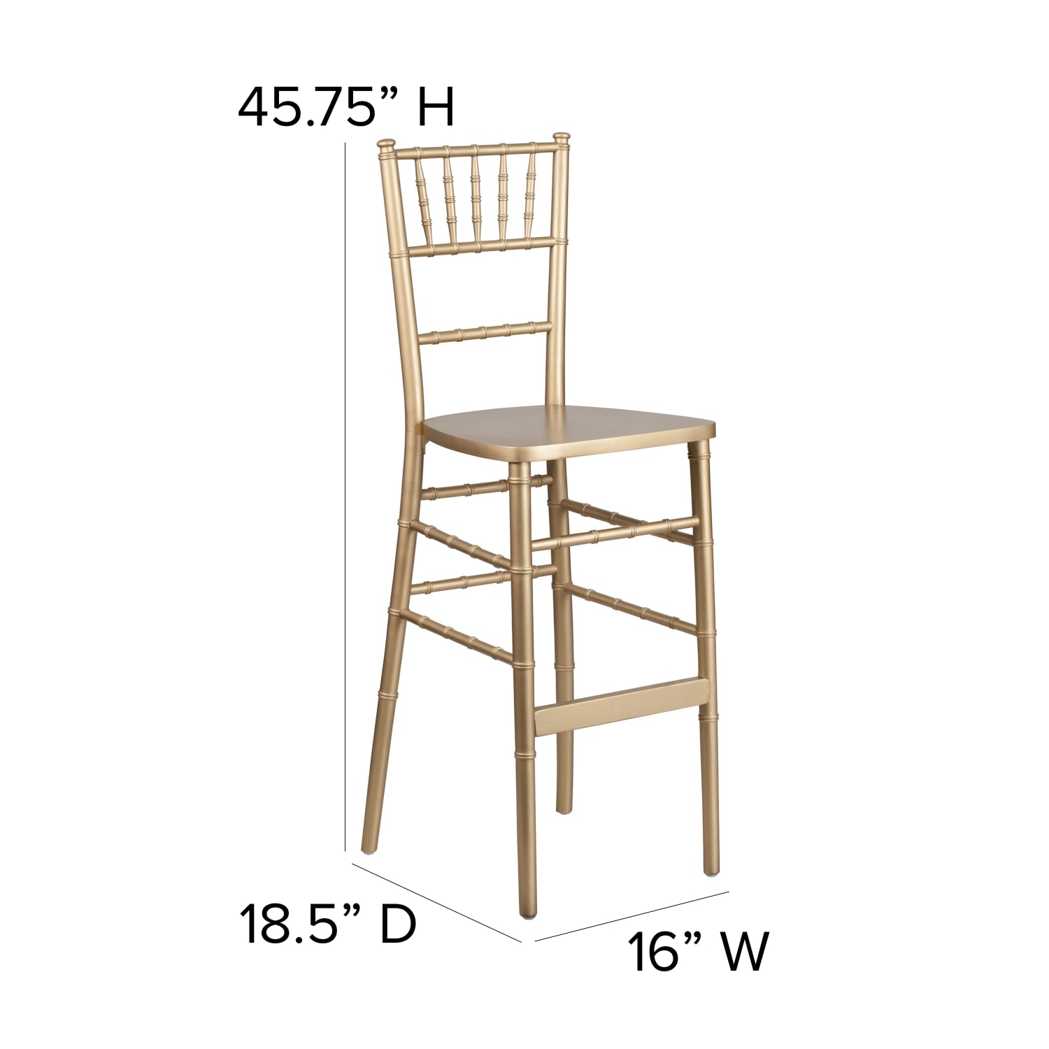 Flash Furniture HERCULES Series Wood Chiavari Bar Stool With Back, Gold - Image 5