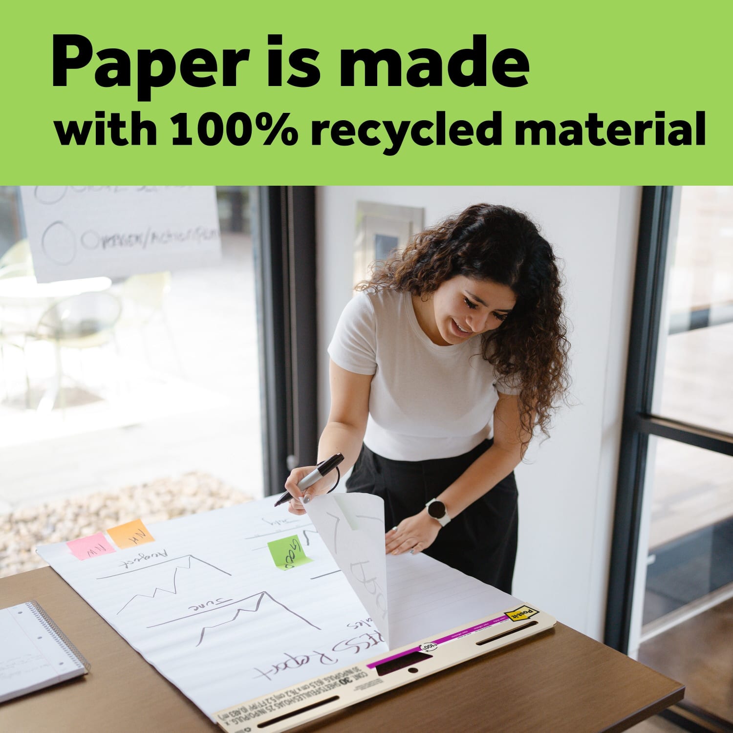 Post-it Super Sticky Easel Pads, 25in x 30in, 8 Pads, 30 Sheets/Pad, 30% Recycled, School Supplies for Classrooms, White - Image 5