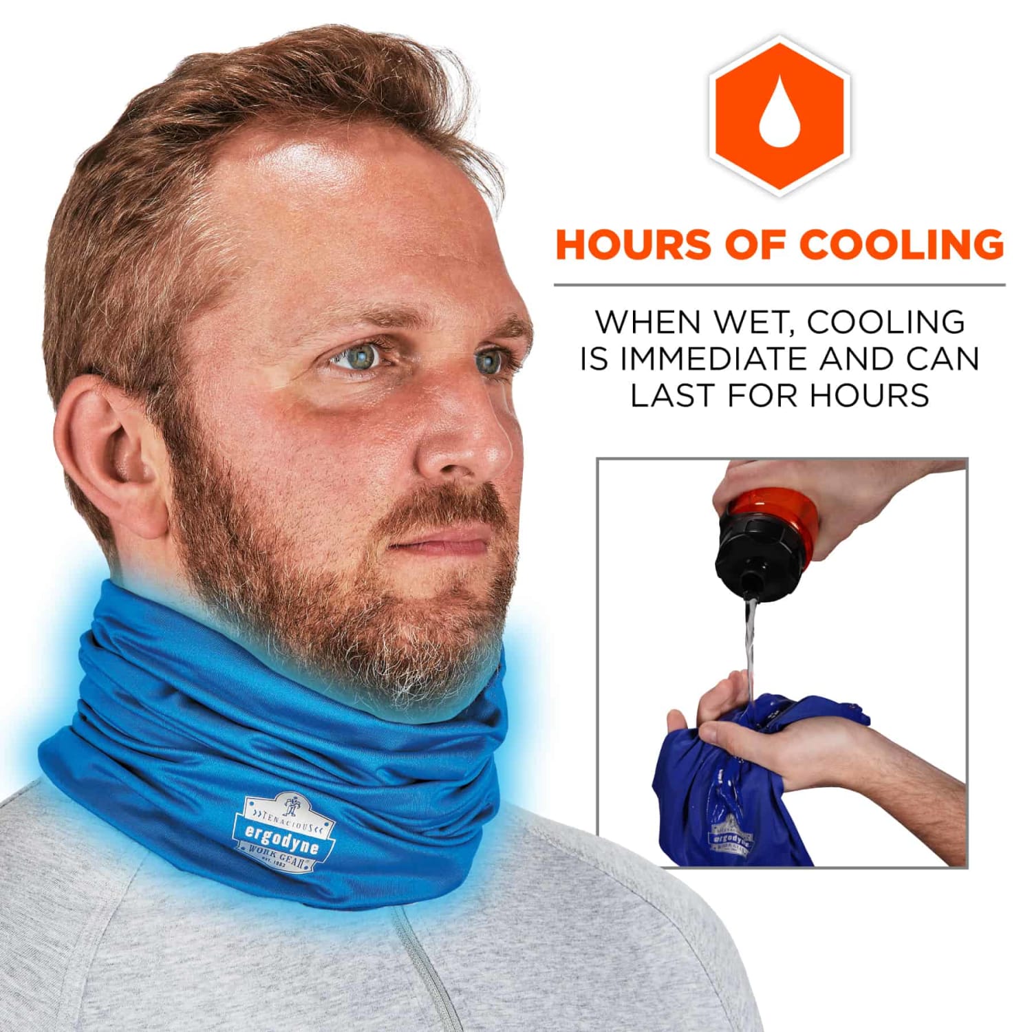Ergodyne Chill-Its 6489 2-Layer Cooling Multi-Band, Small/Medium, Blue - Image 5