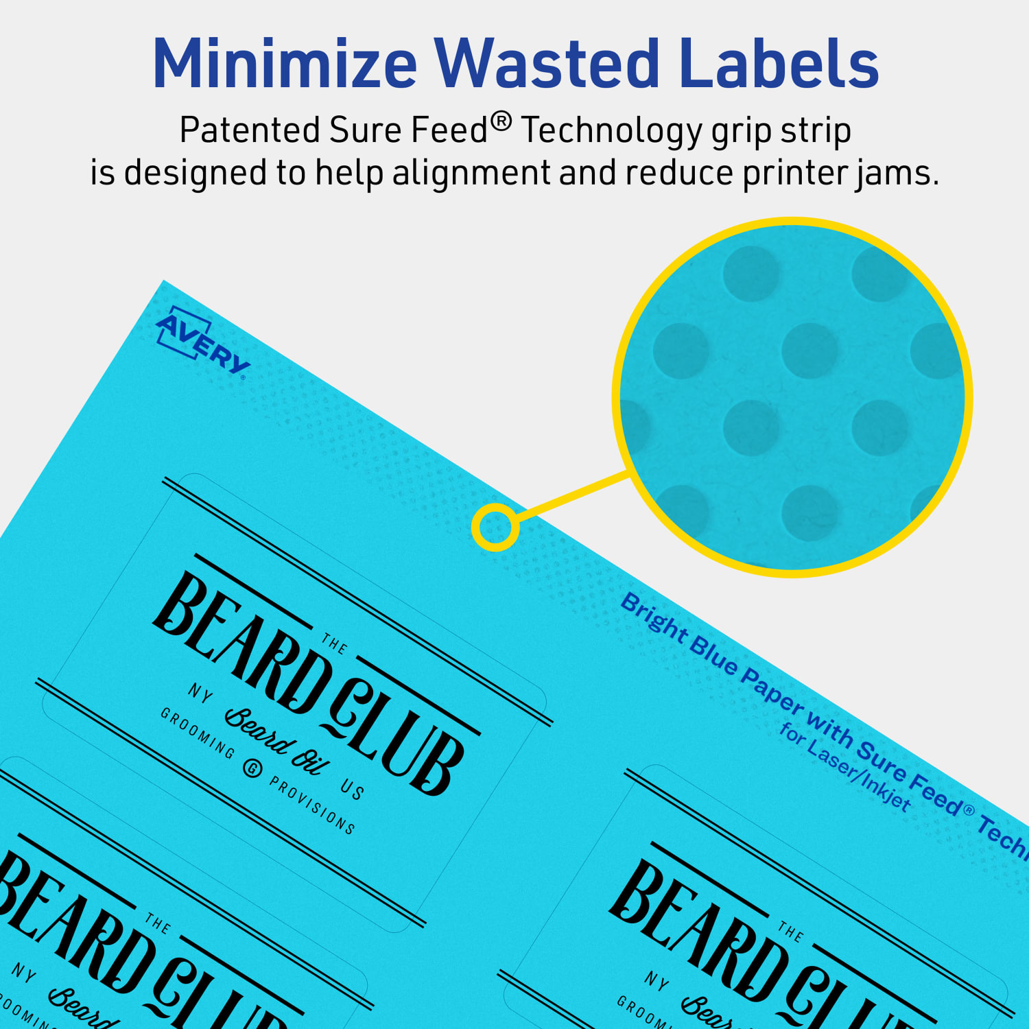 Avery Print-To-The-Edge Labels With Sure Feed Technology And Easy Peel, 94237-BBP40, Rectangle, 2in x 3in, Matte Bright Blue, Pack of 320 - Image 5