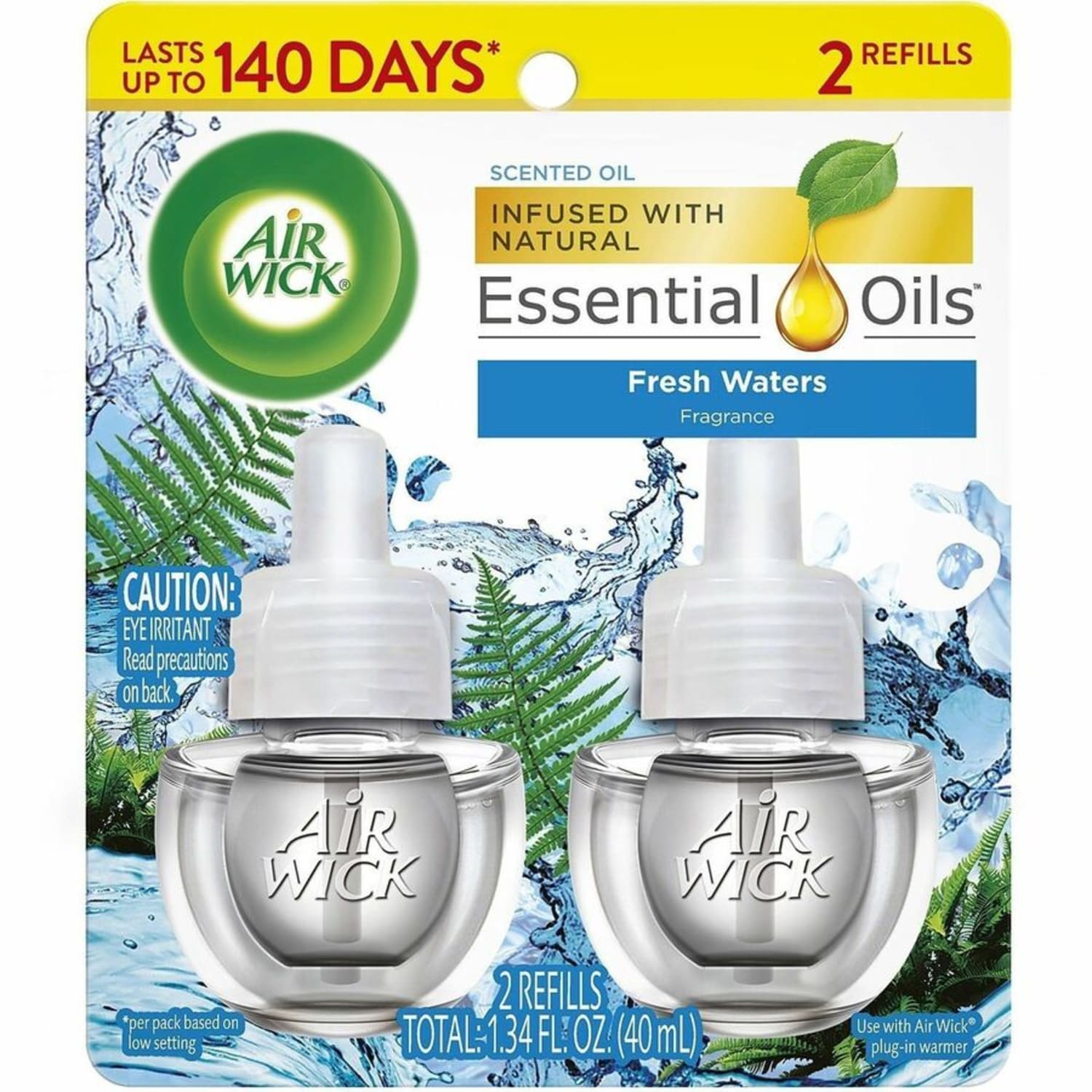 Air Wick Scented Oil Warmer Refills, 0.67 Oz, Fresh Waters, 2 Refills Per Pack, Carton Of 6 Packs - Image 5