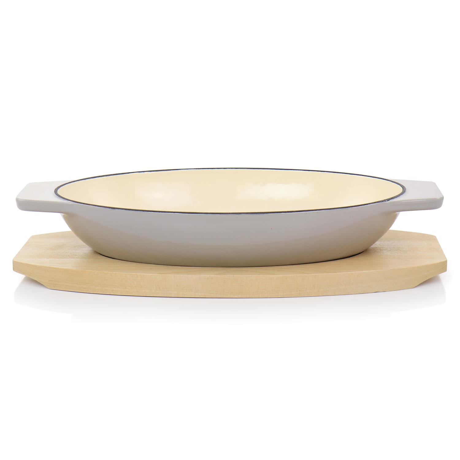 Martha Stewart Cast Iron Casserole Trivet Set, Taupe - Image 3