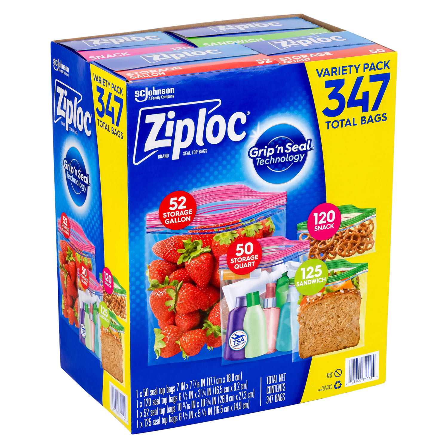 Ziploc Storage Bag Variety Pack, 3-3/16in x 6-1/2in, Clear, Pack Of 347 Bags - Image 4