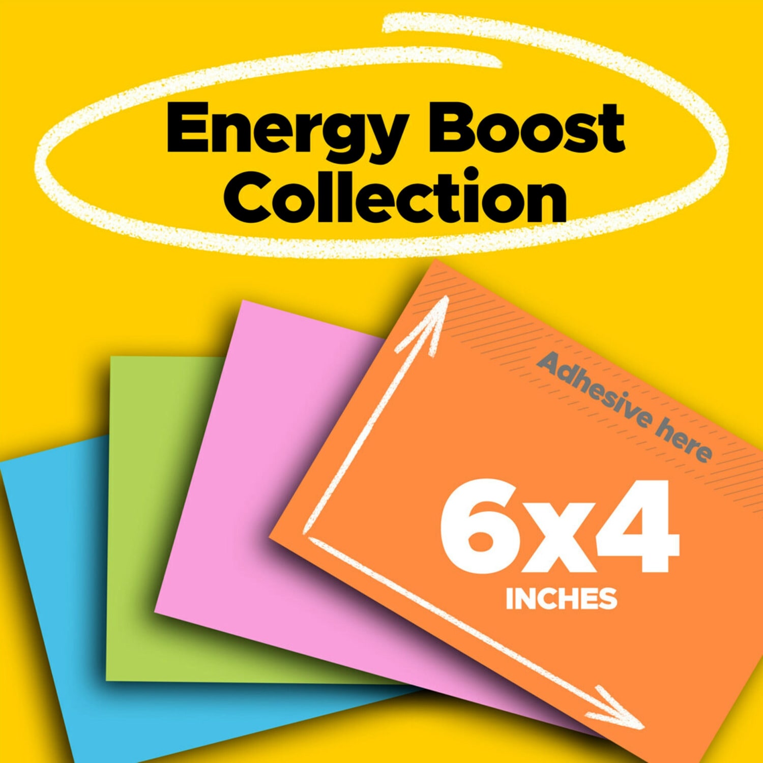 Post-it Super Sticky Notes, 8 Pads, 6 in x 4 in, 2x the Sticking Power, School Supplies and Office Products, Sticky Notes for Vertical Surfaces, Monitors, Walls and Windows, Energy Boost Collection - Image 3