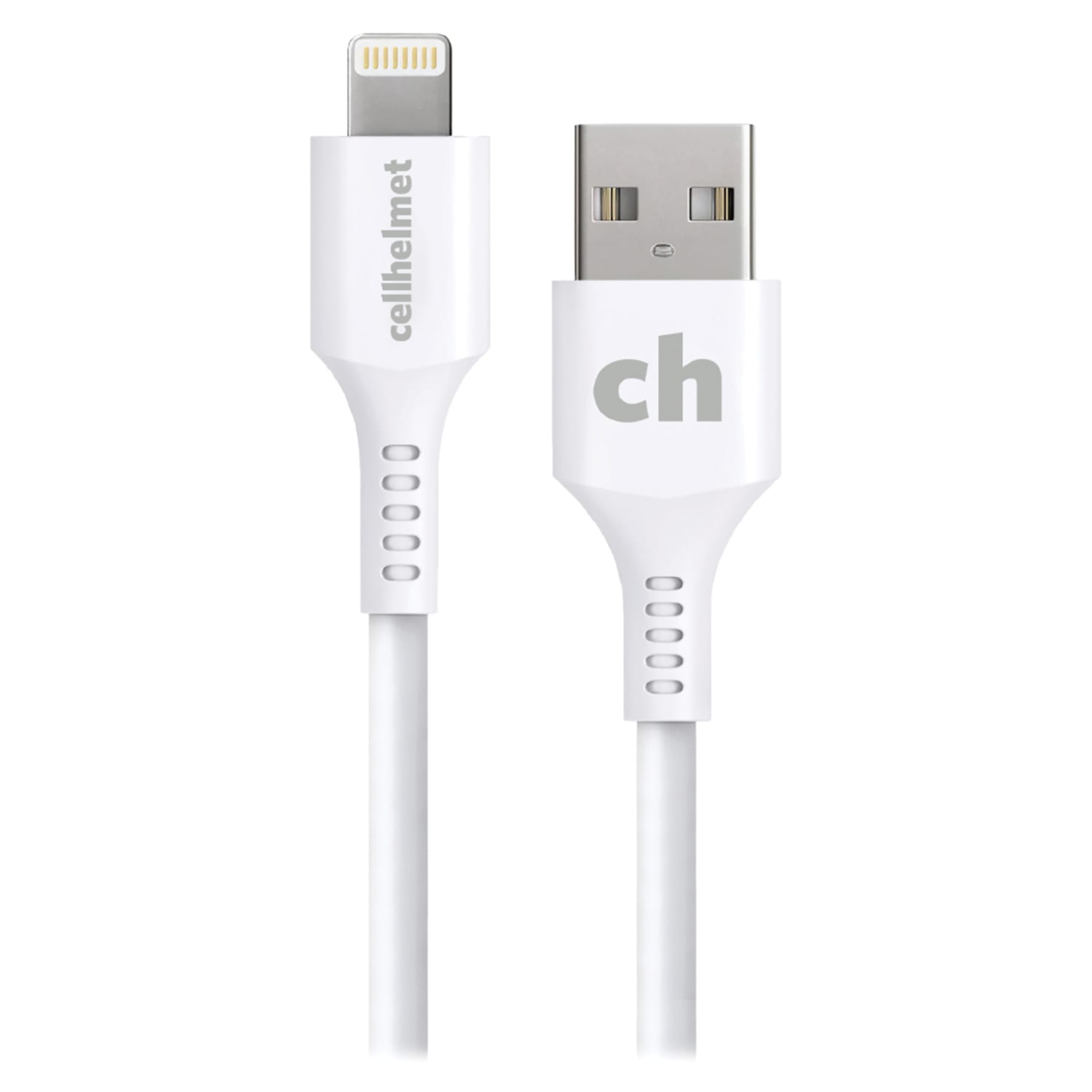 cellhelmet Charge And Sync USB-A To Lightning Round Cable, 6ft, White