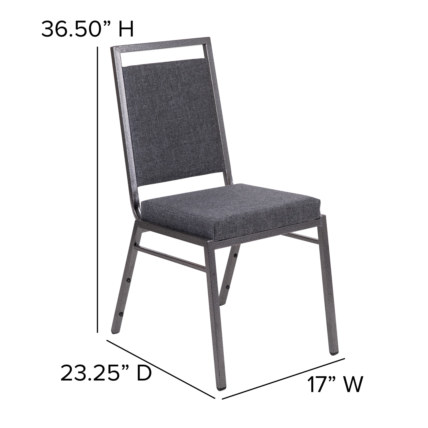Flash Furniture HERCULES Square Back Stacking Banquet Chair Dark GraySilver PopularChairscom