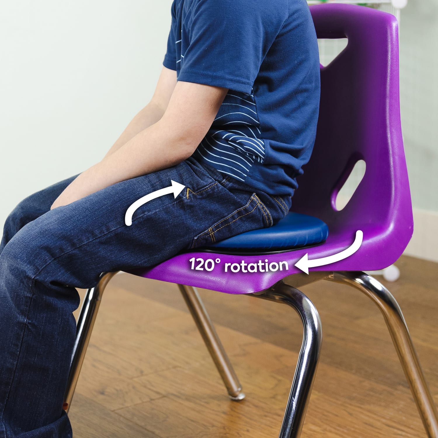 Bouncyband Sit & Twist Active Seat Cushion, 1-3/4inH x 12inW x 12inD, Blue - Image 6