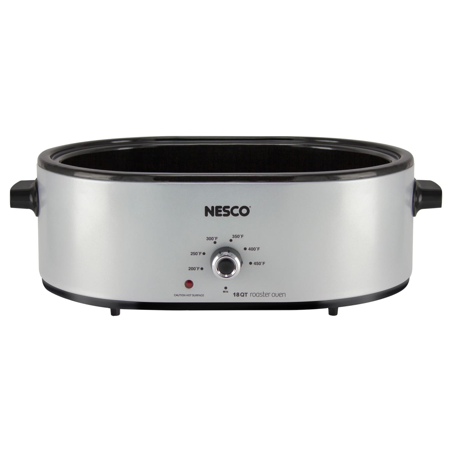 Nesco 18 Qt 1450W Portable Roaster With Porcelain Cookwell, Silver - Image 4