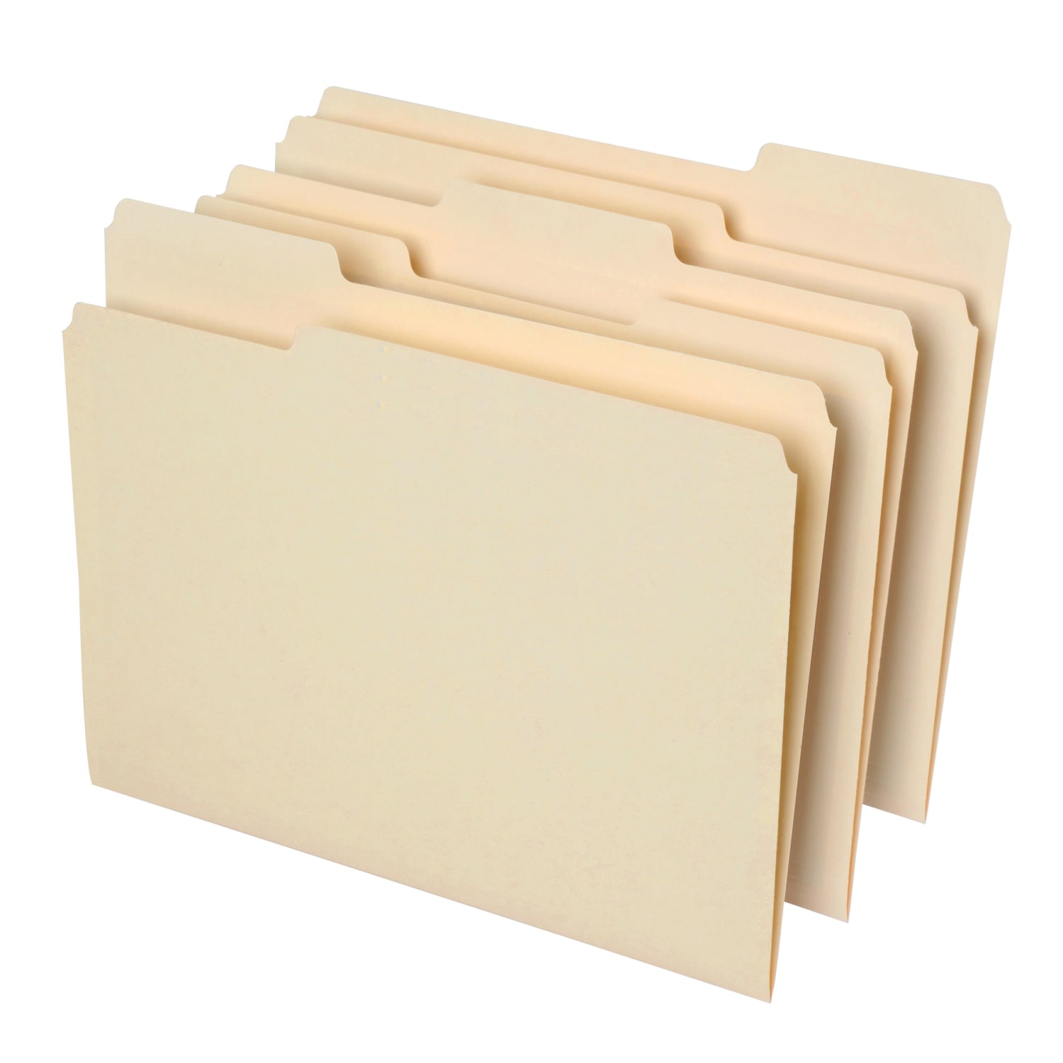 Office Depot Brand File Folders, 1/3 Cut, Letter Size, 30% Recycled, Manila, Pack Of 100 Folders