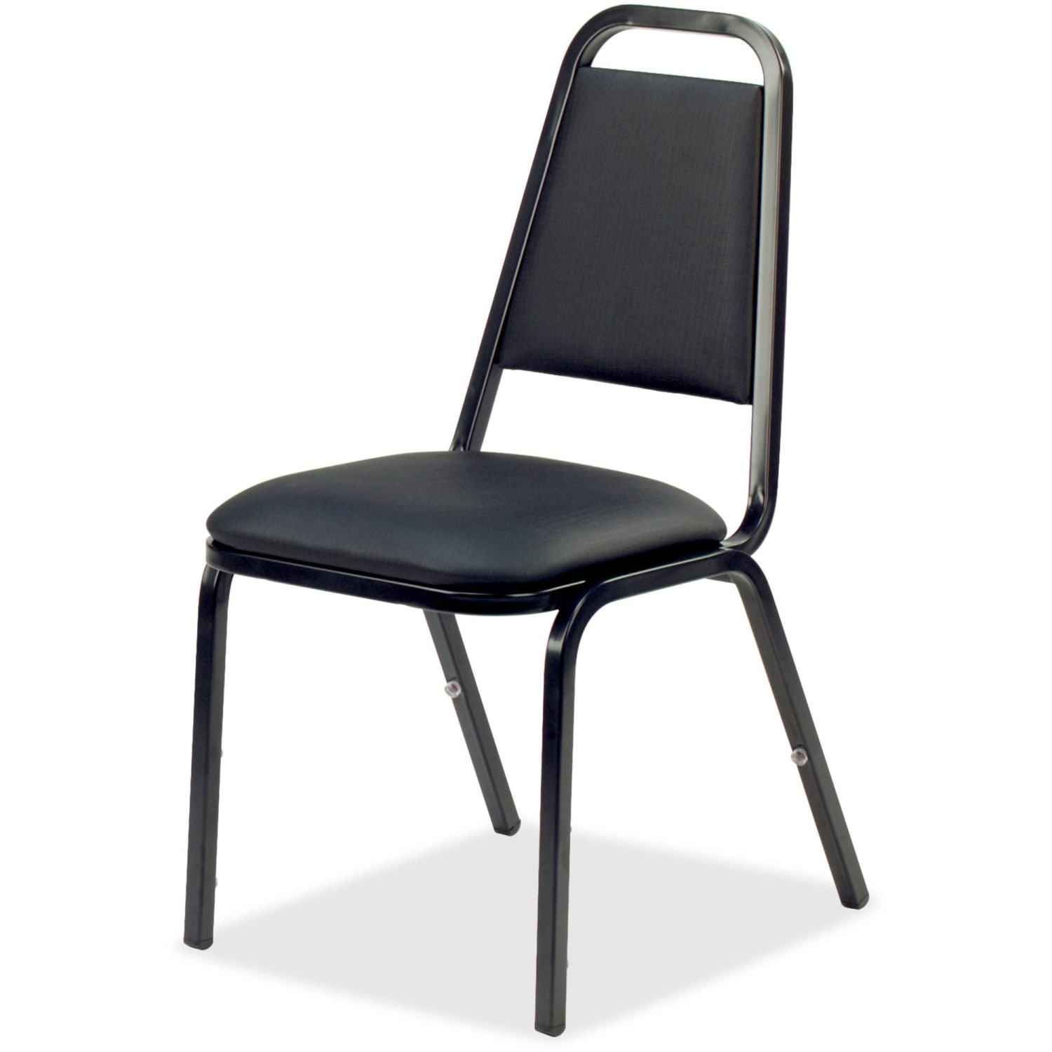 Lorell Banquet Stack Chair, Vinyl, Black, Set Of 4 - Image 3