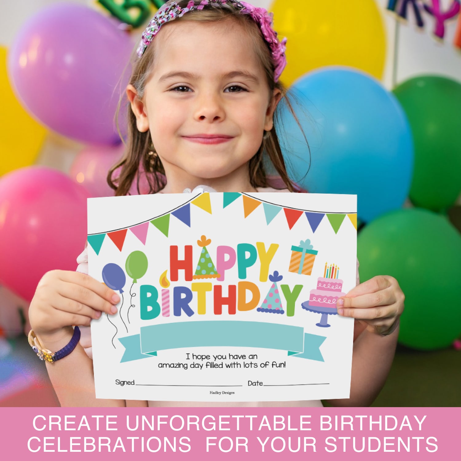 Hadley Designs Certificates For Students, 8in x 10in, Colorful Happy Birthday, Set Of 25 - Image 5