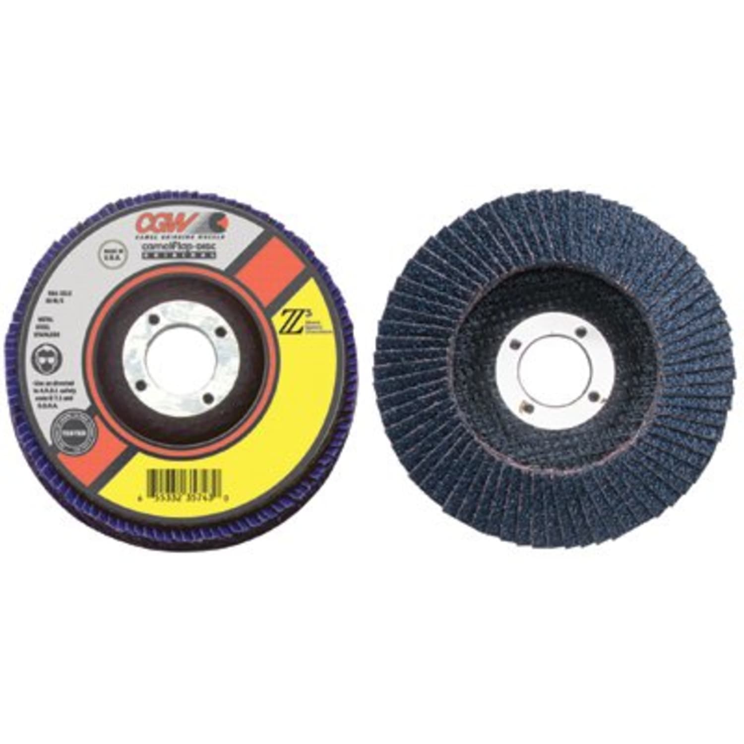 Flap Discs, Z3 -100% Zirconia, XL, 4 1/2in, 40 Grit, 5/8 Arbor, 13,300 rpm, T27 - Image 3