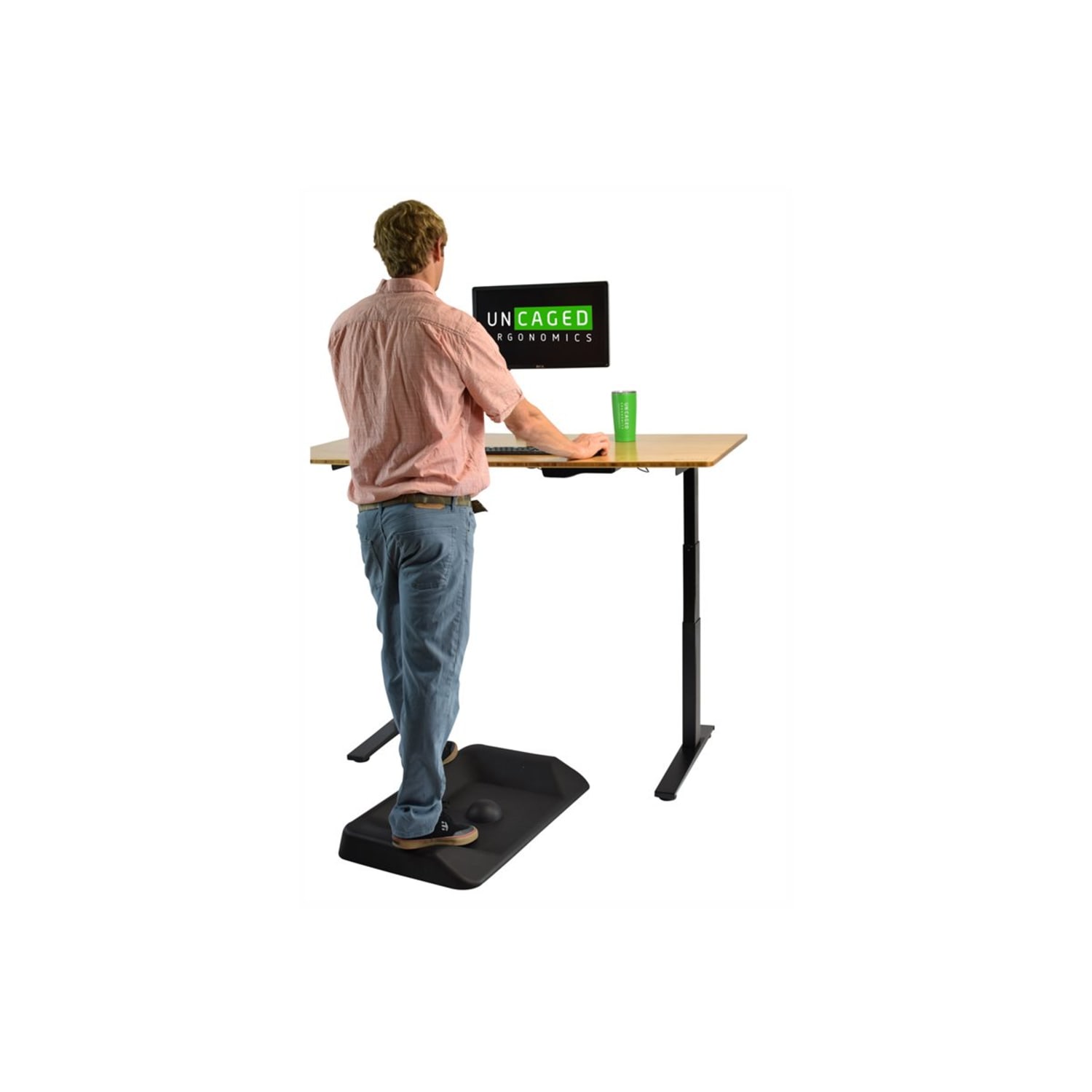 Uncaged Ergonomics Active Standing Desk Mat 20x34in Non Flat Contoured Anti-Fatigue Comfort Cushion Floor Mat for Stand Up Office Desks - Image 5