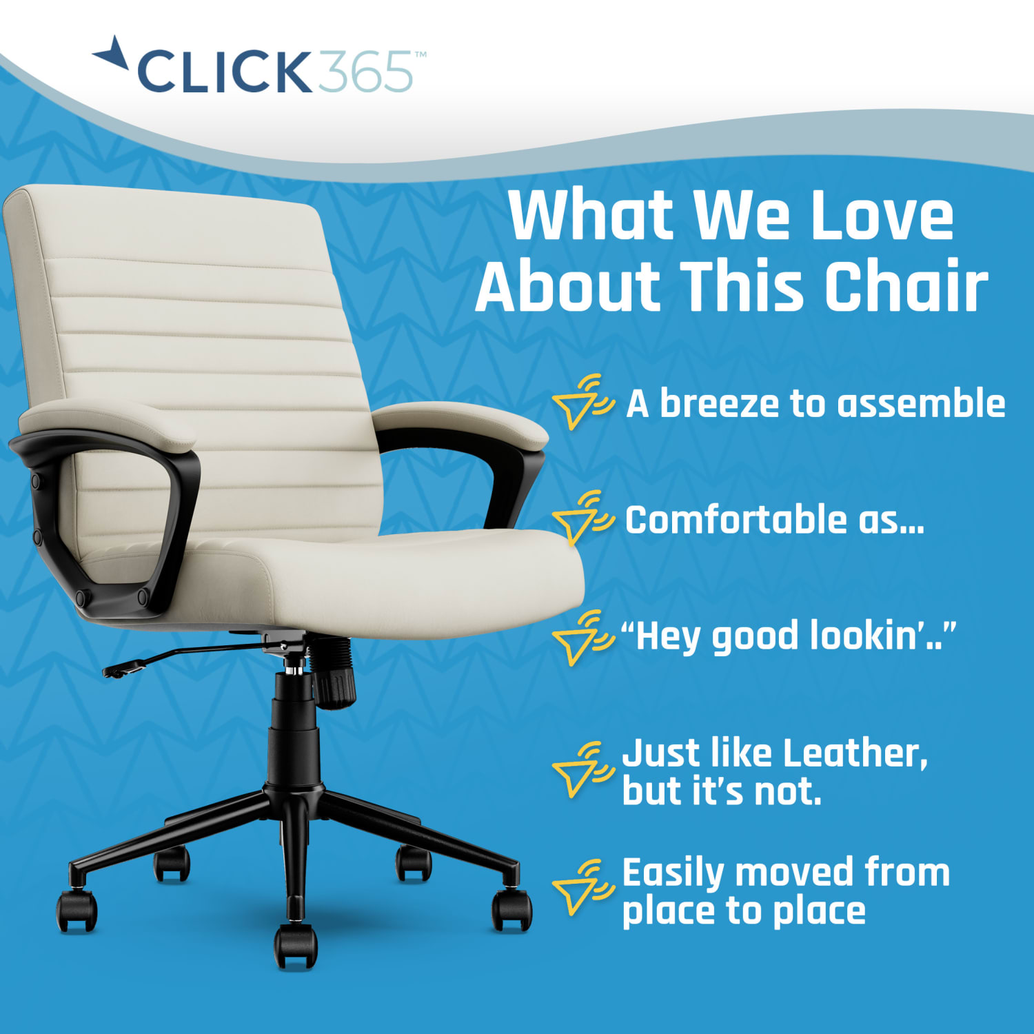 Click365 Transform 30 Ergonomic Vegan Leather MidBack Managers Chair OffWhite PopularChairscom Click365 Transform 30 Ergonomic Vegan Leather Mid Back Managers Chair Off White PopularChairscom