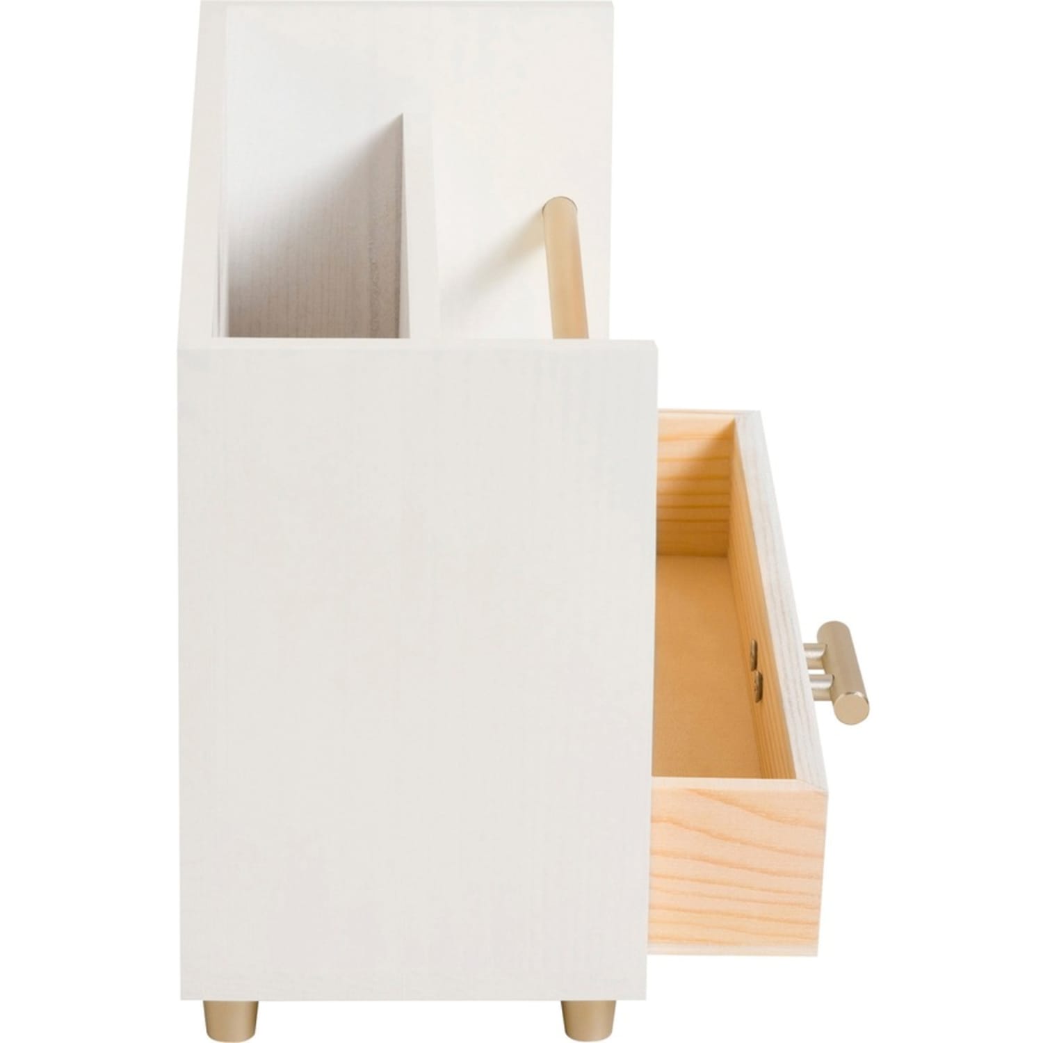 U Brands Juliet Collection Monitor Stand, 20 lb Load Capacity, 16.5inH x 10.3inW x 3.5inD, Desktop, Table, Pine Wood, Brass, White - Image 6