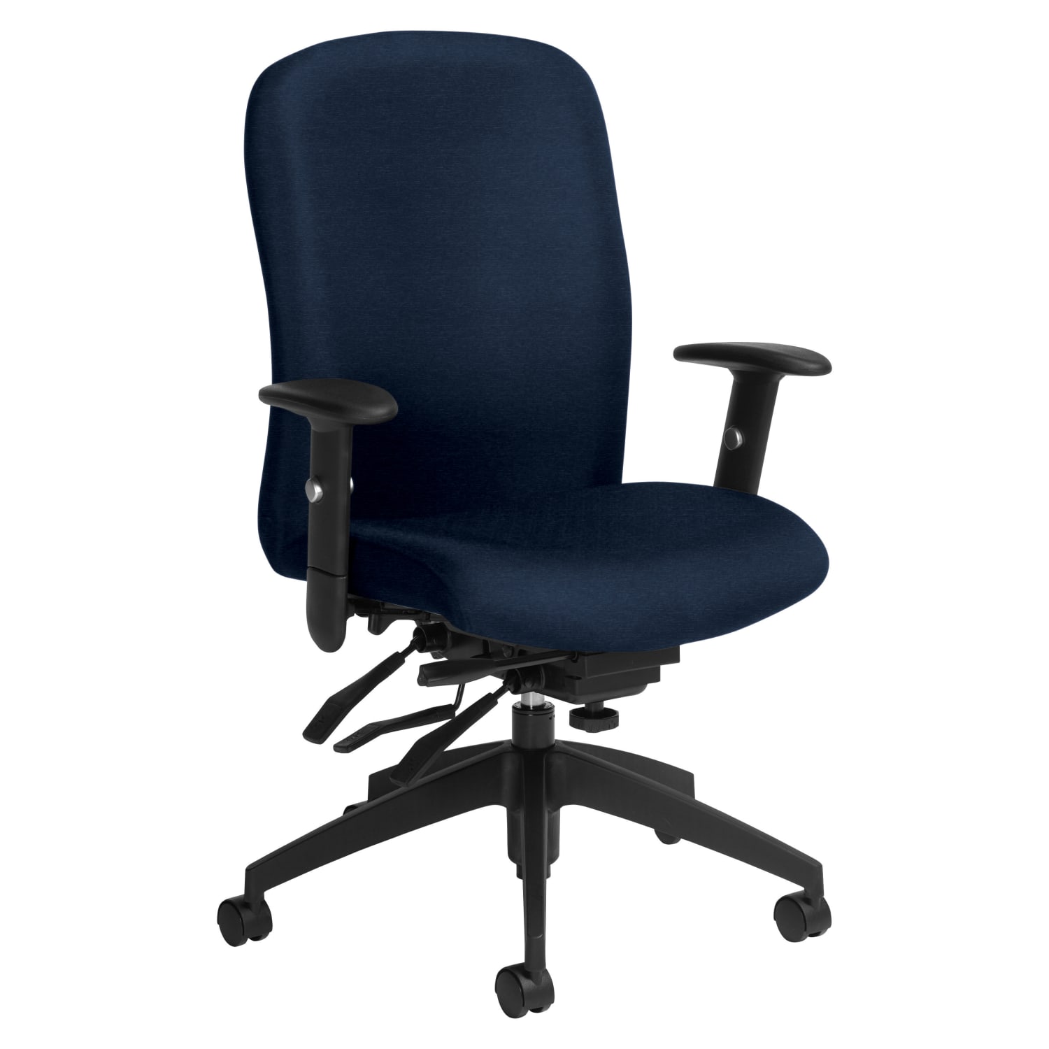 Global Truform Multi Tilter Chair High Back Blue BayouBlack Standard Model PopularChairscom