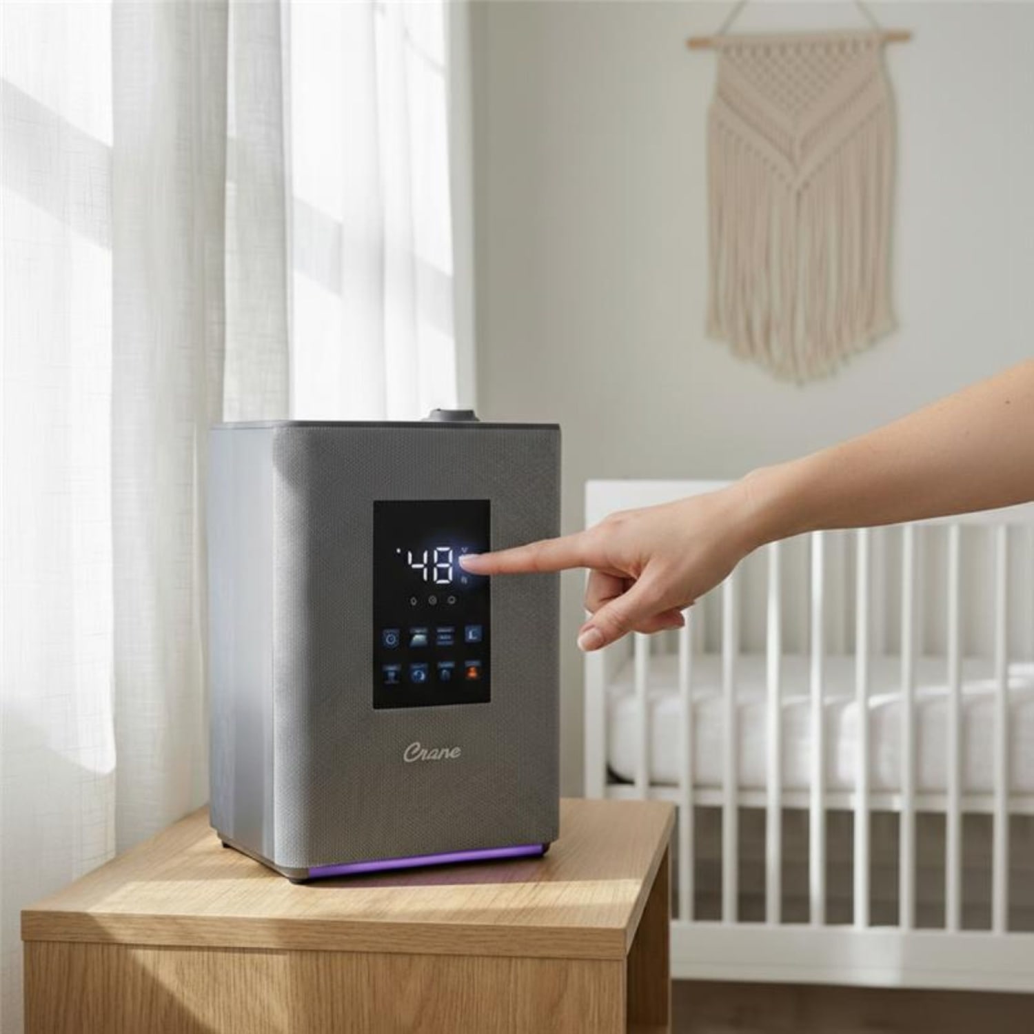 Crane Top-Fill Premium Ultrasonic Cool Mist Humidifier, 13inH x 9-1/4inW x 8inD, Metallic - Image 6