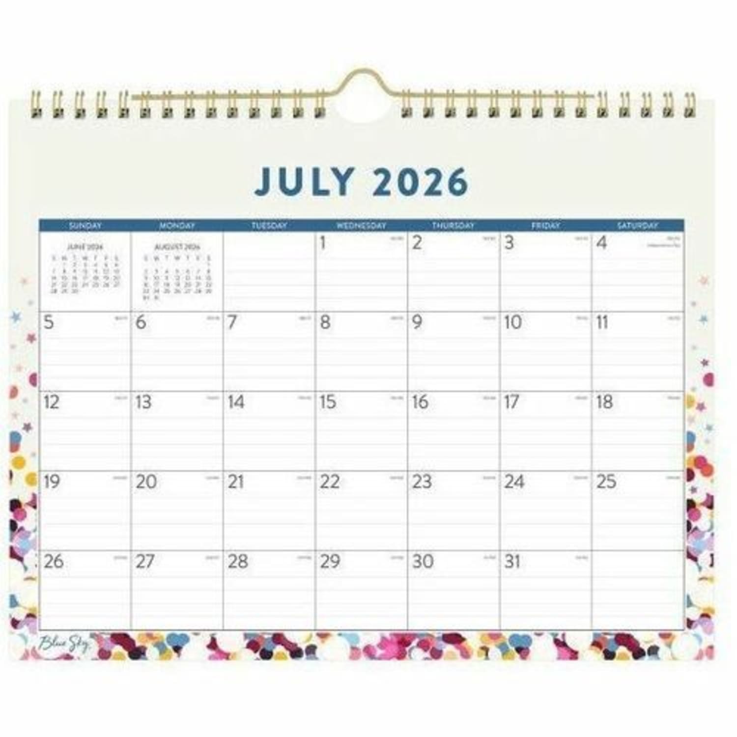 Wall Calendar BS Star Confetti Bright - 11x8.75 AY26-27 Monthly - Image 5