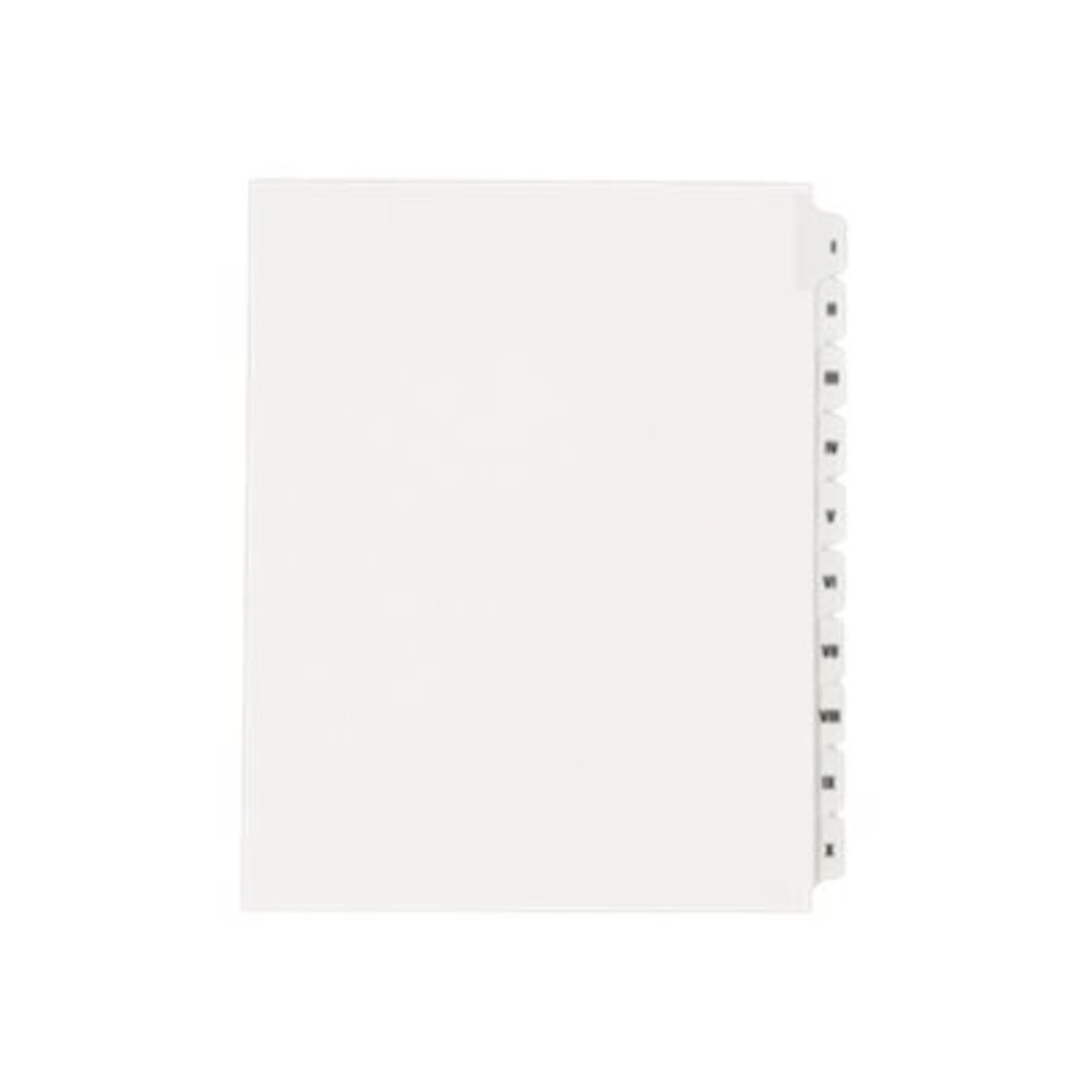 Avery 30% Recycled Preprinted Laminated Gold-Reinforced Tab Dividers, 8 1/2in x 11in, White Dividers/White Tabs, I-X, Pack Of 10 Tabs - Image 3