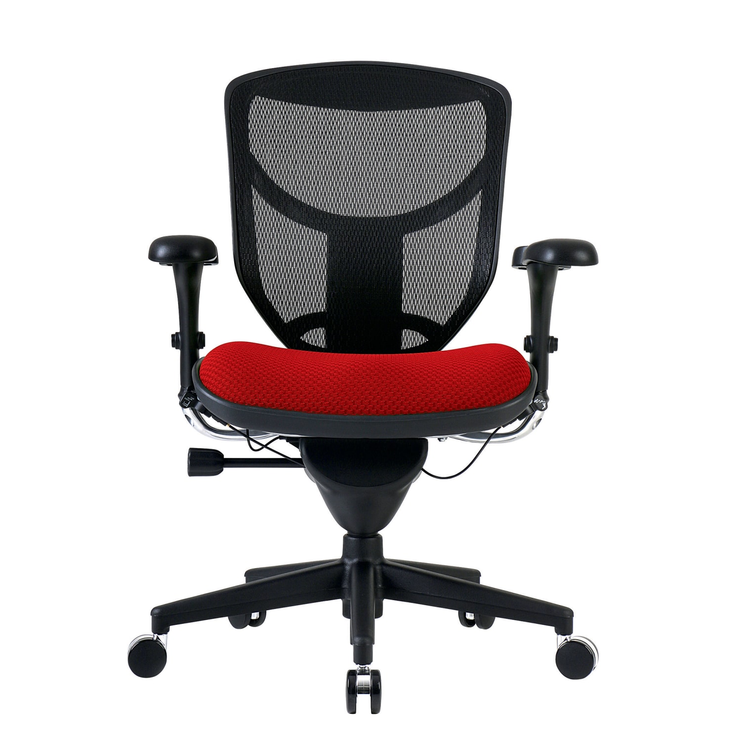 WorkPro Quantum 9000 Series Ergonomic Mesh/Premium Fabric Mid-Back Chair, Black/Cherry, BIFMA Compliant - Image 3