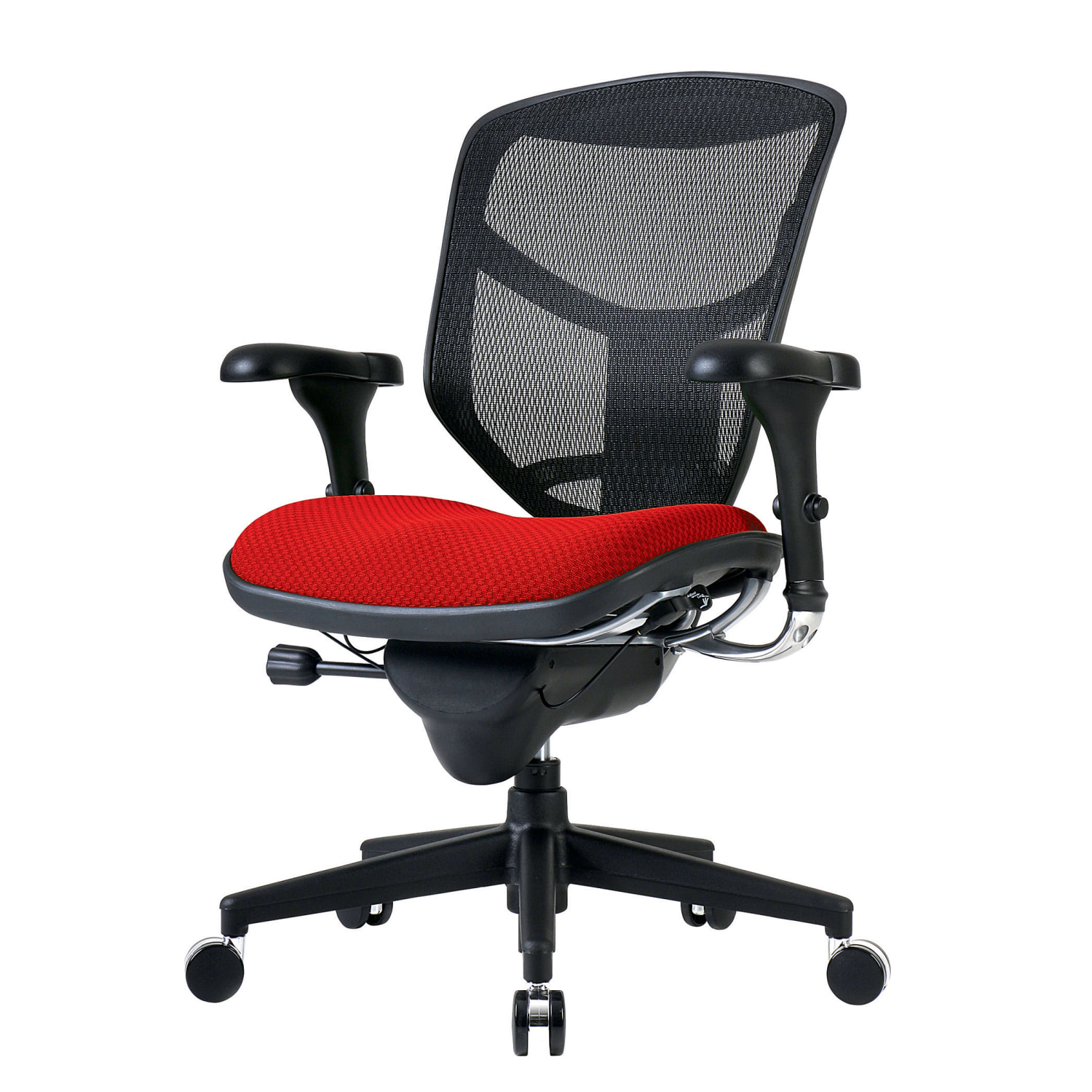 WorkPro Quantum 9000 Series Ergonomic MeshPremium Fabric Mid Back Chair BlackCherry BIFMA Compliant PopularChairscom