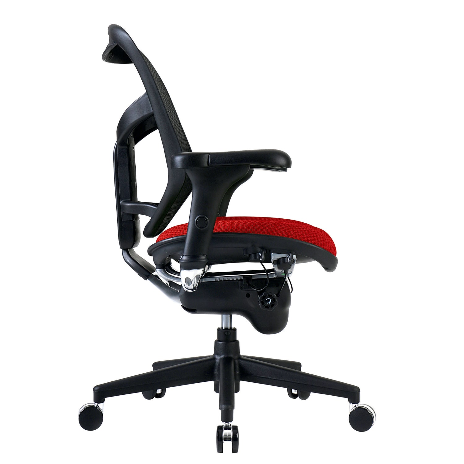 WorkPro Quantum 9000 Series Ergonomic Mesh/Premium Fabric Mid-Back Chair, Black/Cherry, BIFMA Compliant - Image 5