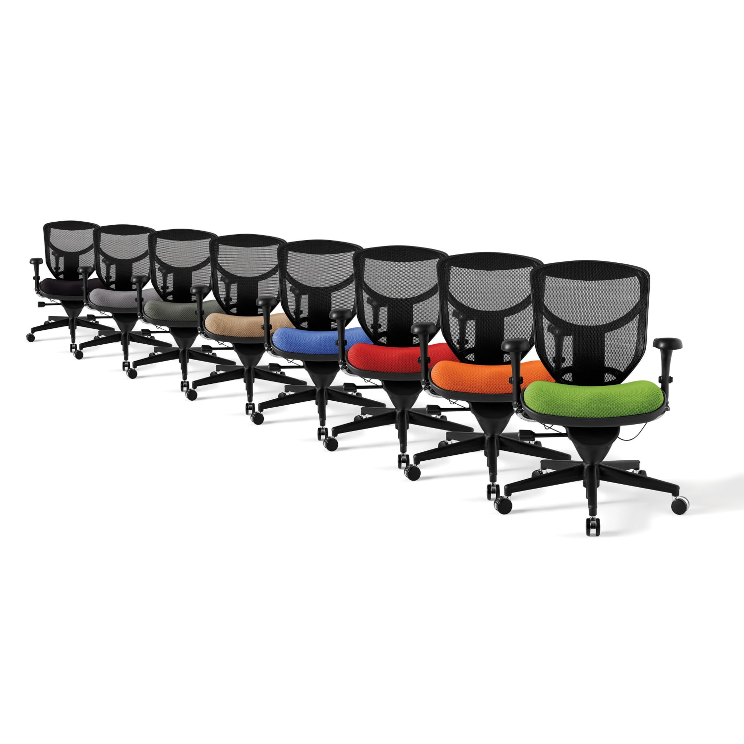 WorkPro Quantum 9000 Series Ergonomic MeshPremium Fabric Mid Back Chair BlackCherry BIFMA Compliant PopularChairscom