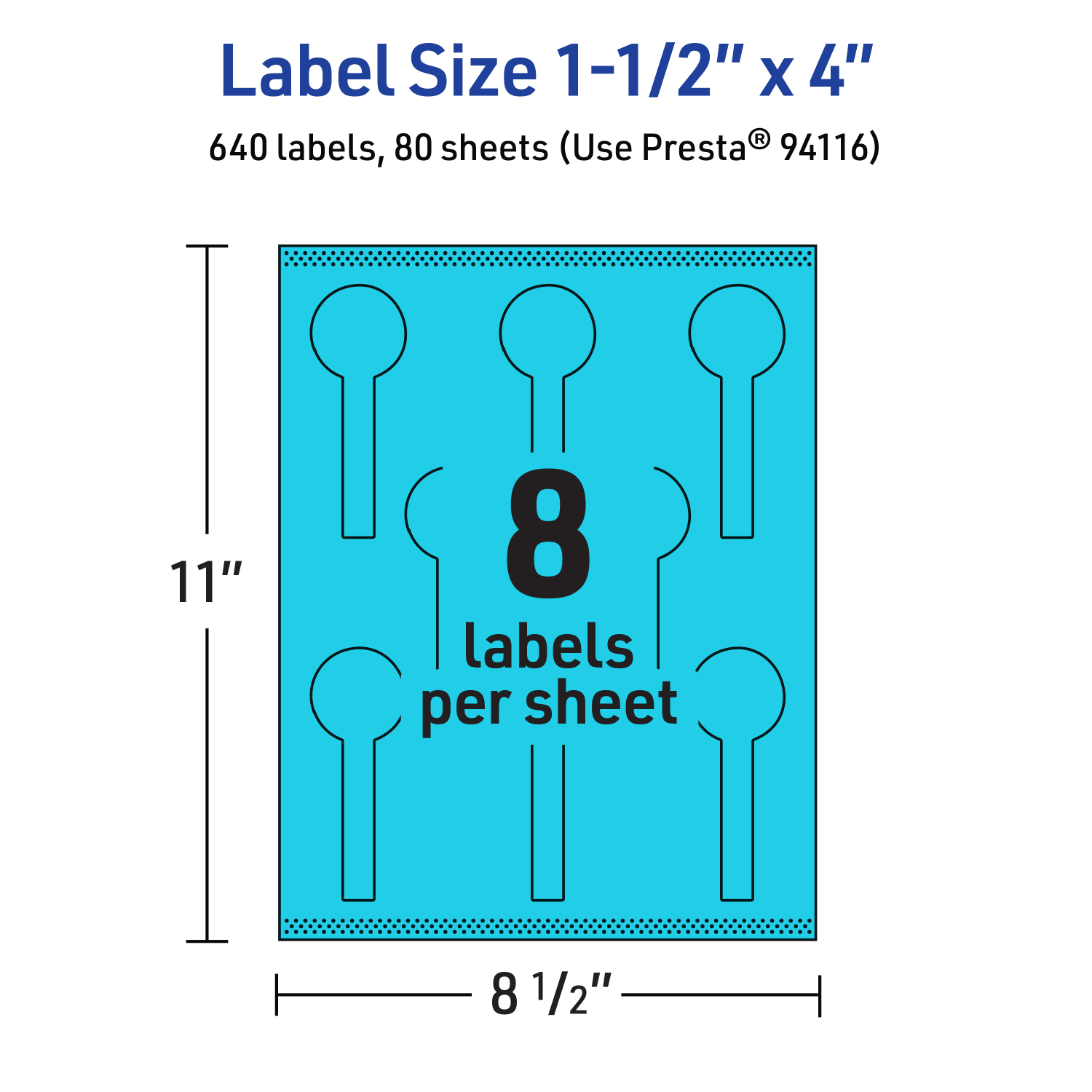 Avery Print-To-The-Edge Labels With Sure Feed Technology, 94116-BBP80, Lollipop, 1-1/2in x 4in, Matte Bright Blue, Pack of 640 - Image 6