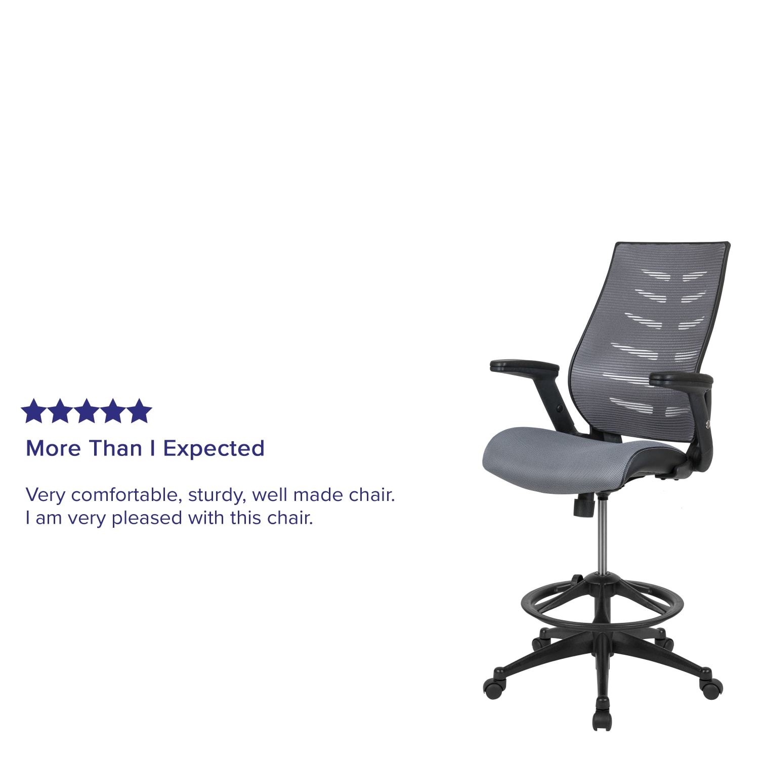 Flash Furniture High Back Mesh SpineBack Ergonomic Drafting Chair with Adjustable Foot Ring and Adjustable FlipUp Arms Dark Gray PopularChairscom Flash Furniture High Back Mesh Spine Back Ergonomic Drafting Chair with Adjustable Foot Ring and Adjustable Flip Up Arms Dark Gray PopularChairscom